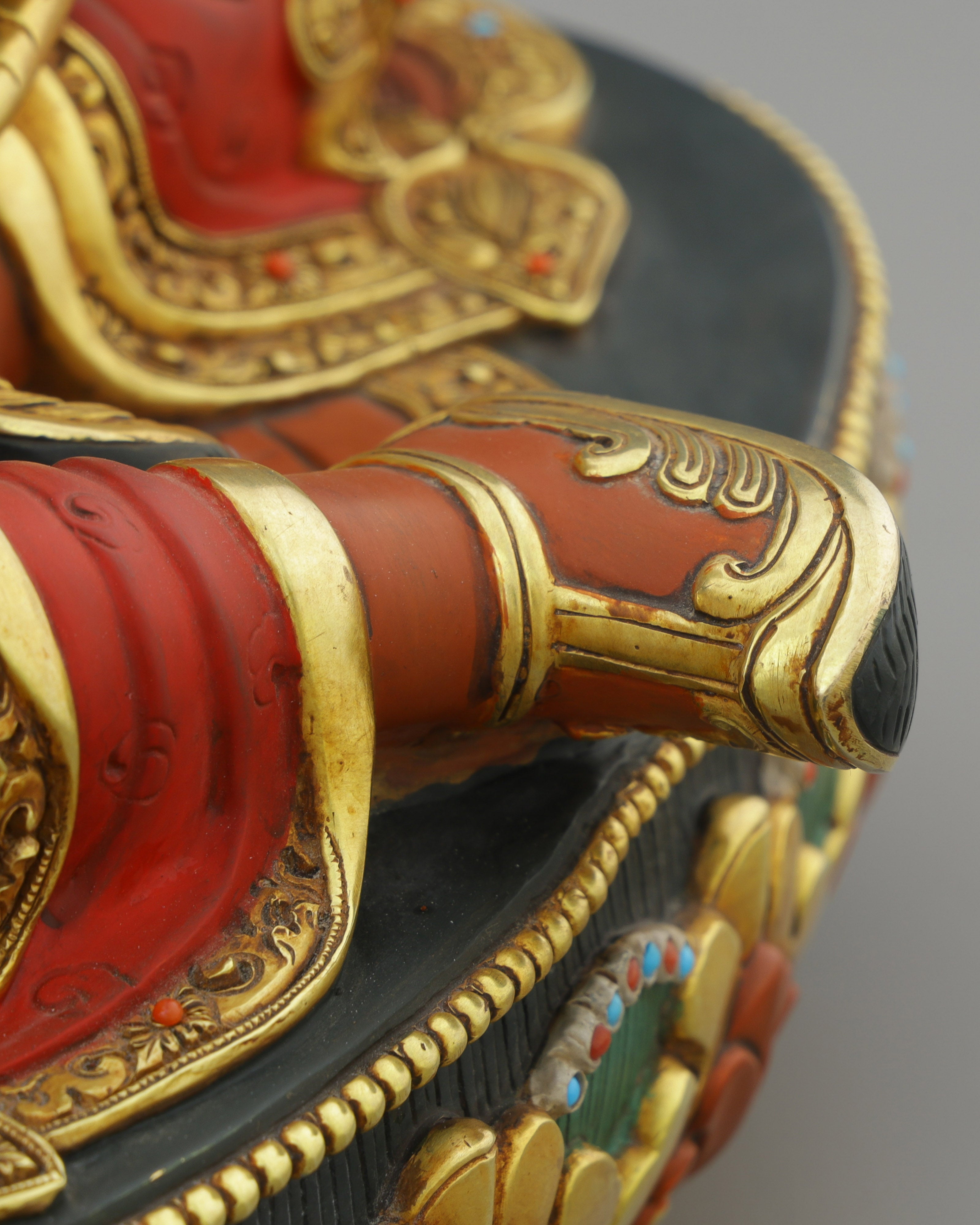 Majestic 24K Gold Gilded Guru Rinpoche Statue