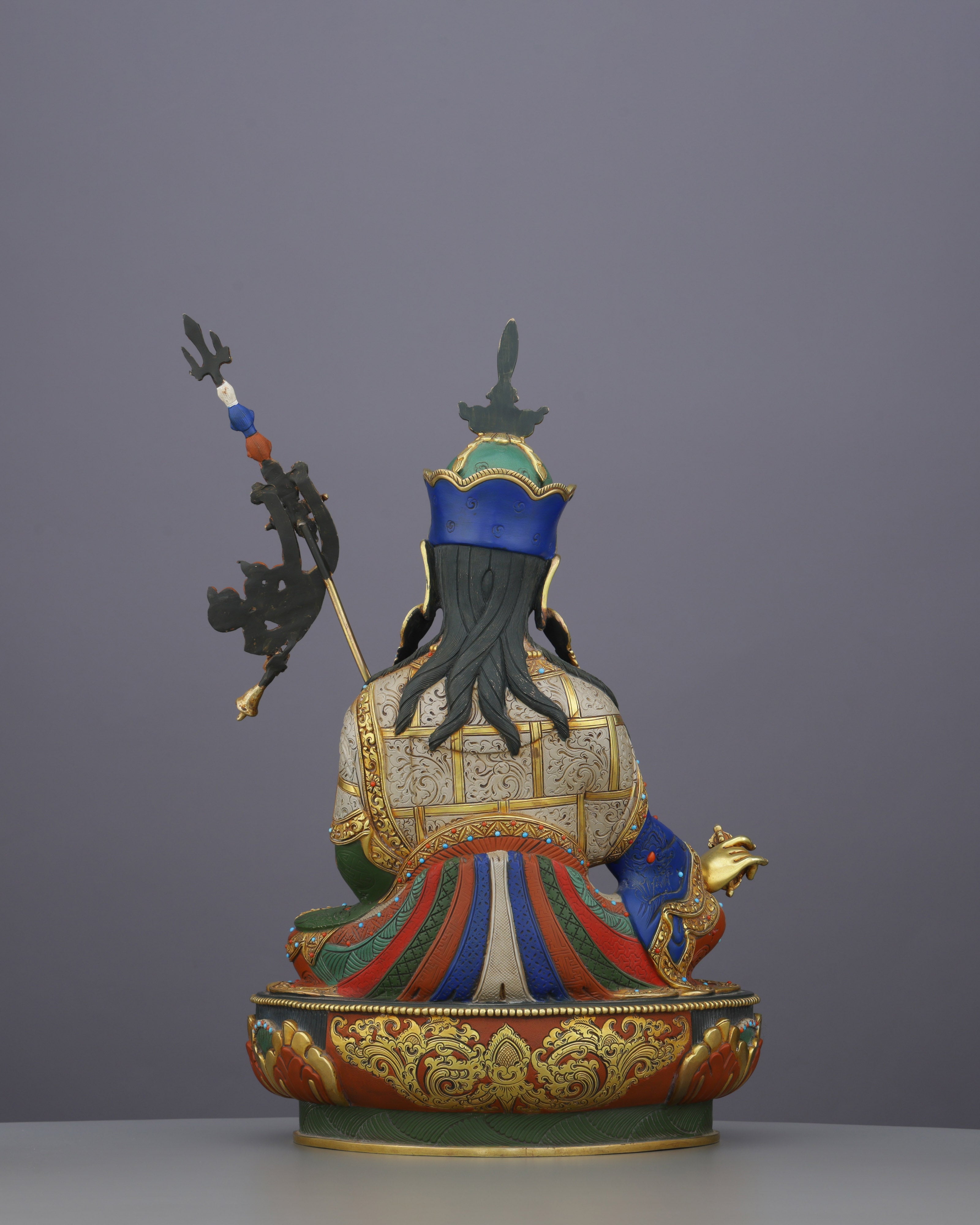 Majestic 24K Gold Gilded Guru Rinpoche Statue