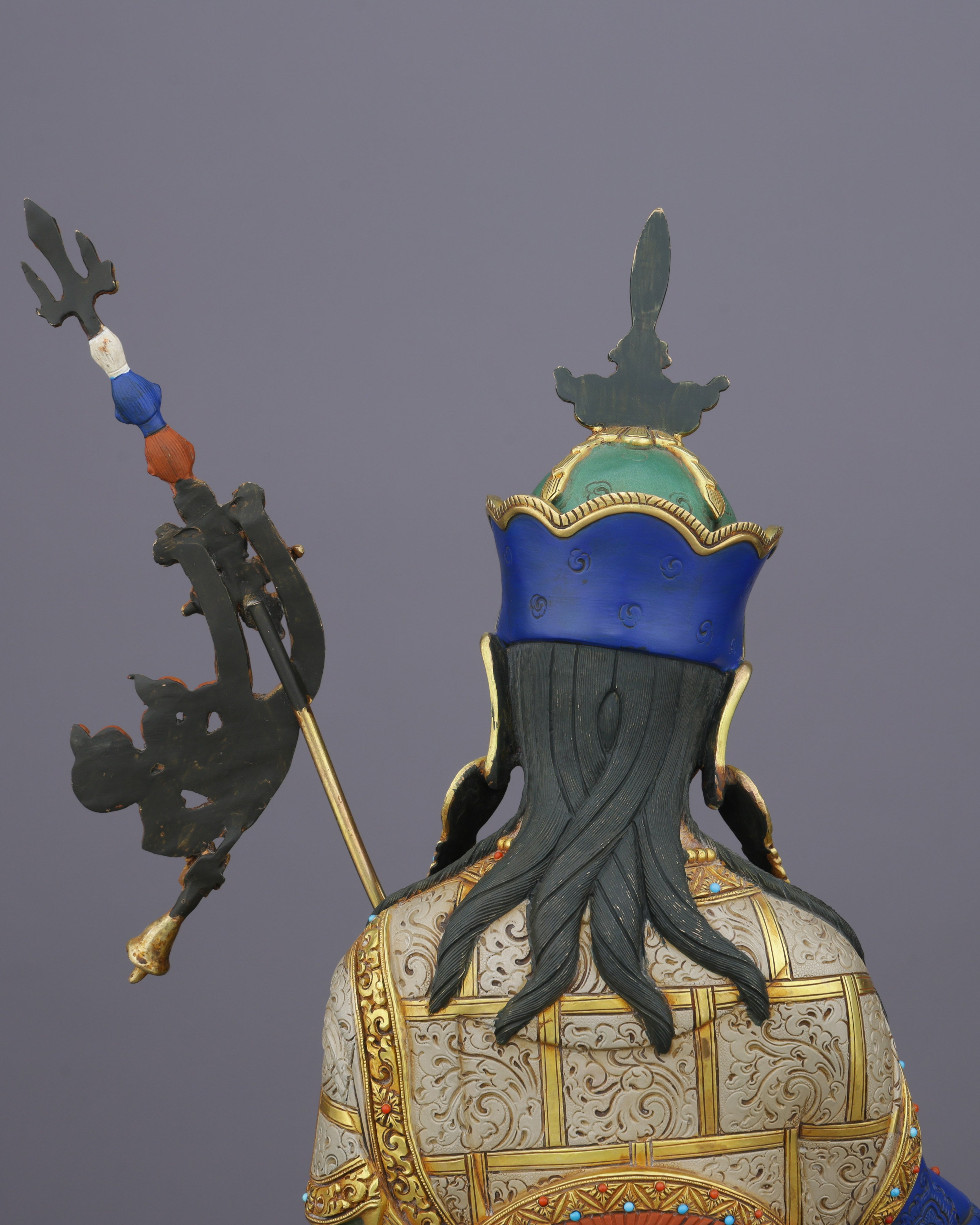 Majestic 24K Gold Gilded Guru Rinpoche Statue