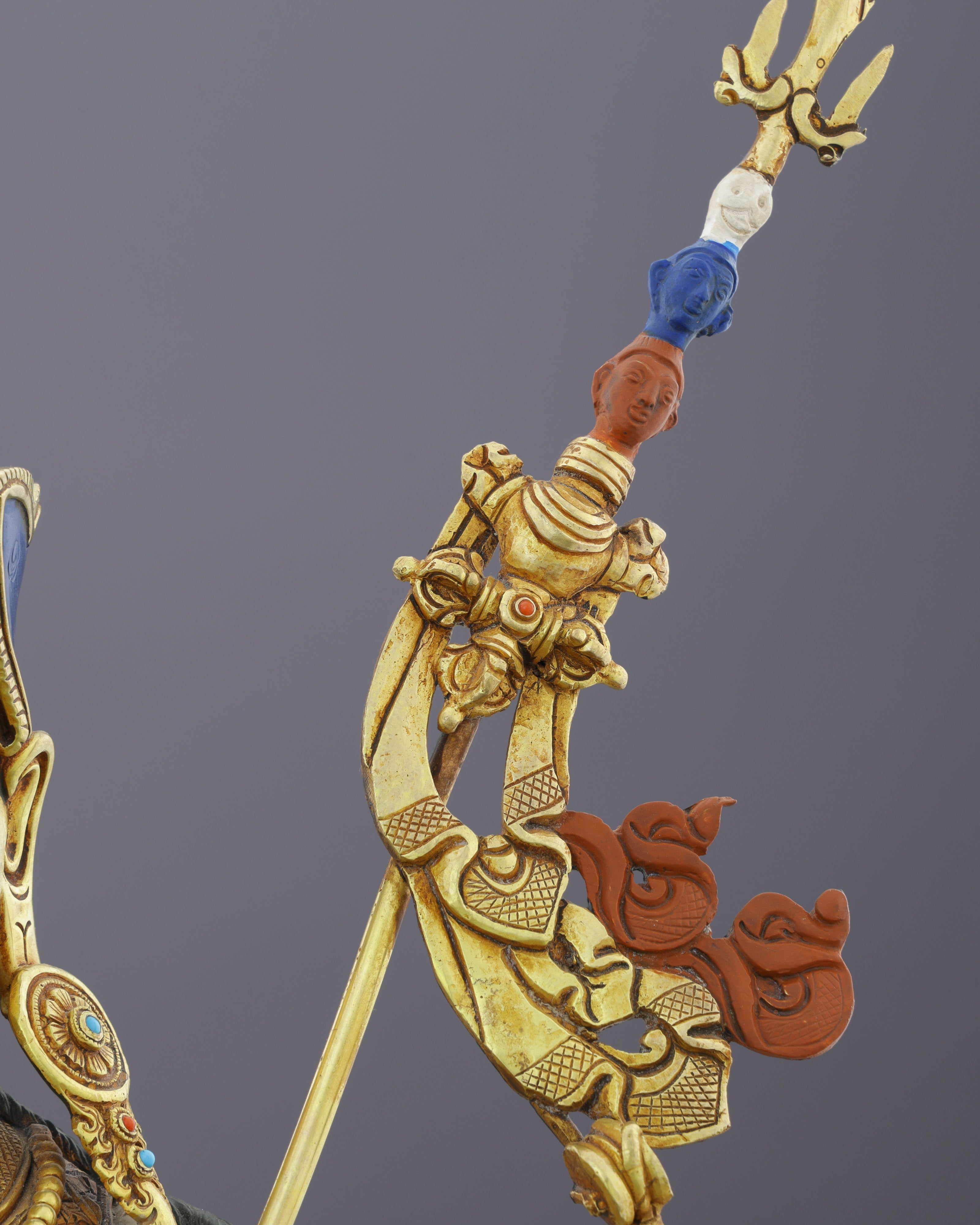 Majestic 24K Gold Gilded Guru Rinpoche Statue