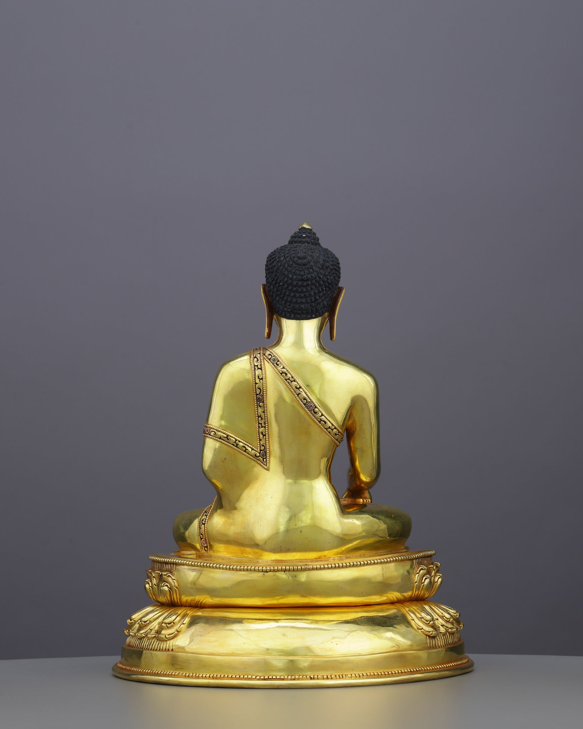 Luminous 24K Gold Gilded Sakyamuni Buddha Statue - Authentic Handcrafted Statue