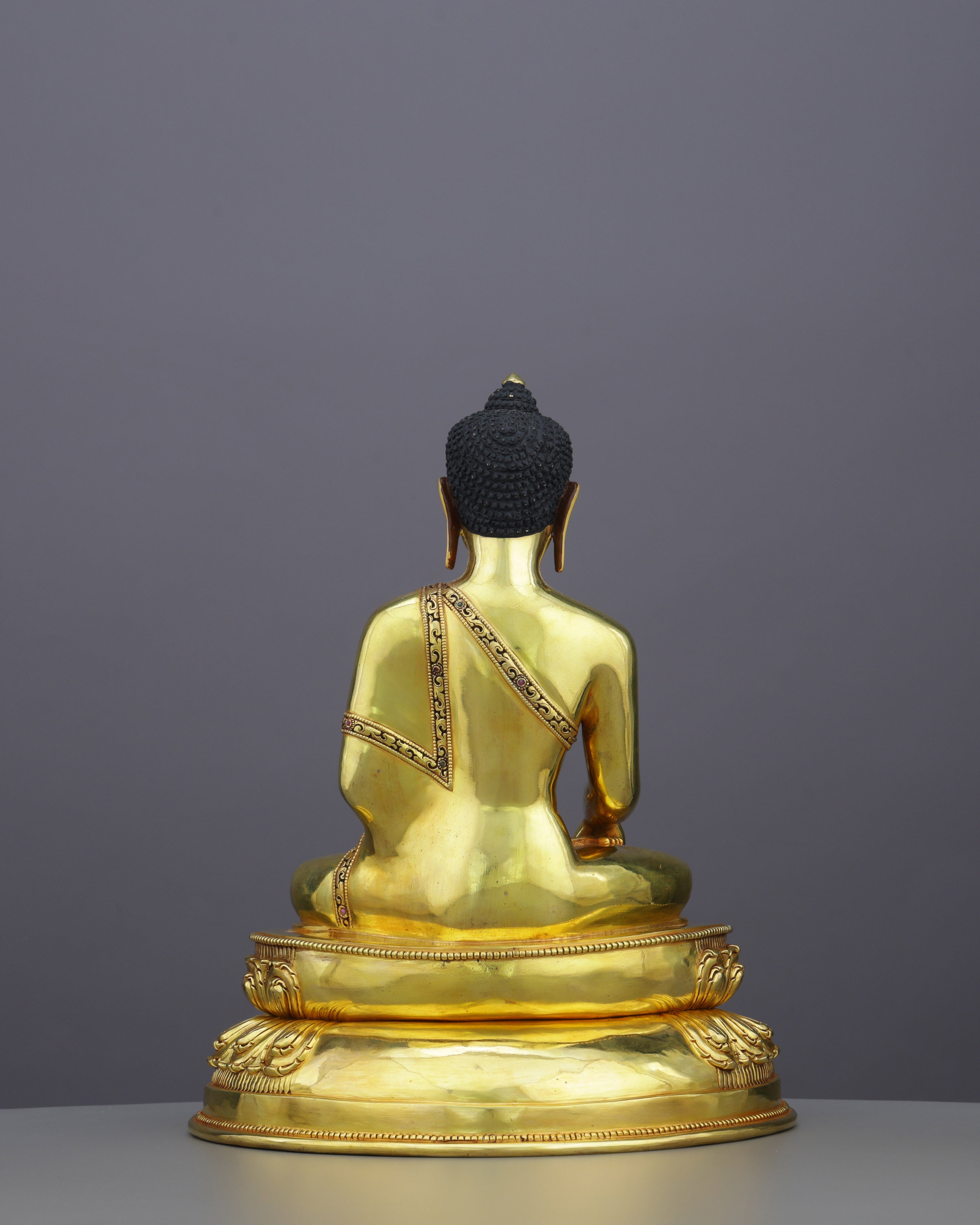 Luminous 24K Gold Gilded Sakyamuni Buddha Statue