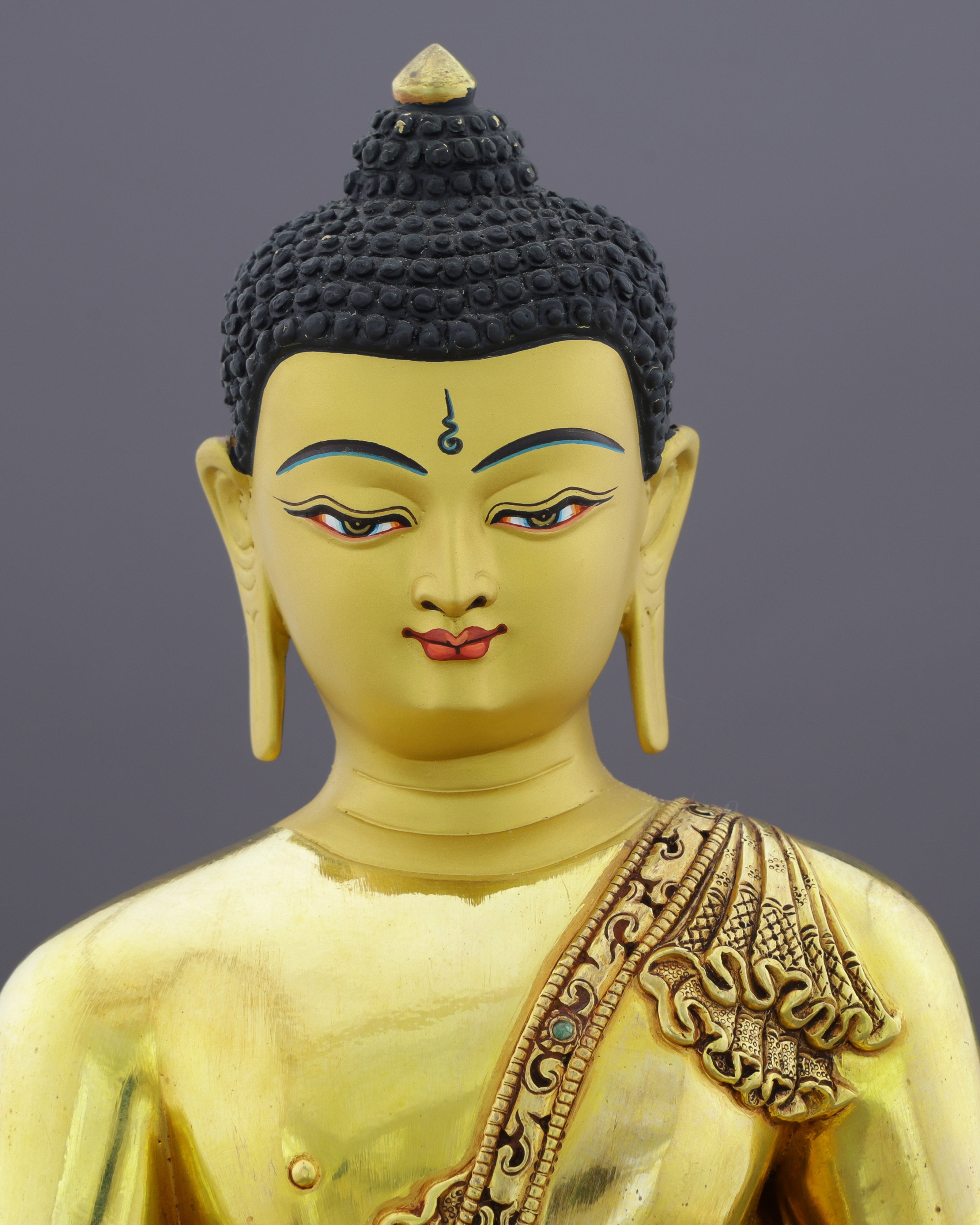 Luminous 24K Gold Gilded Sakyamuni Buddha Statue