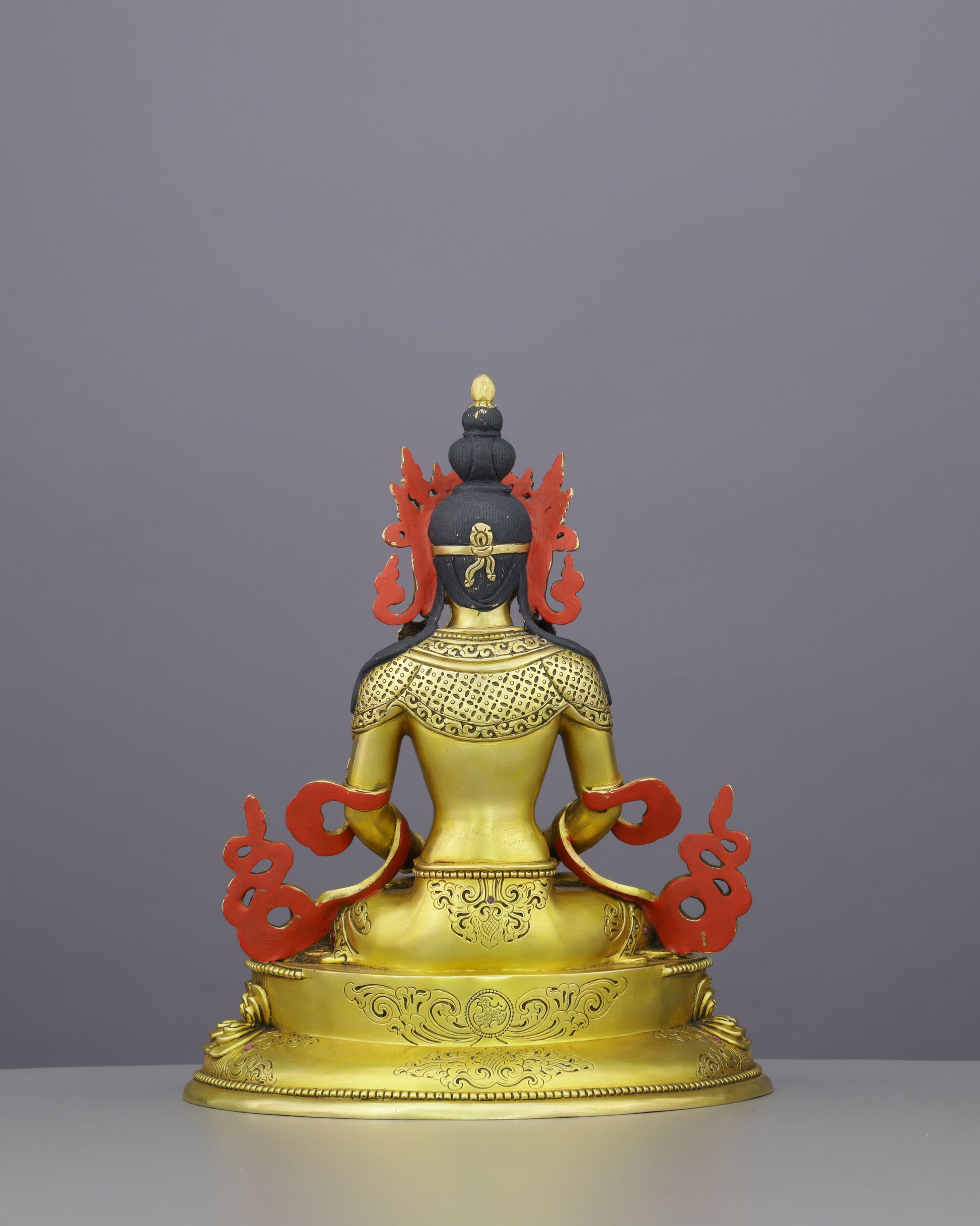 Boundless Life in Gold | Amitayus Statue That Invites Longevity, Healing, and Infinite Blessings - Authentic Handcrafted Statue