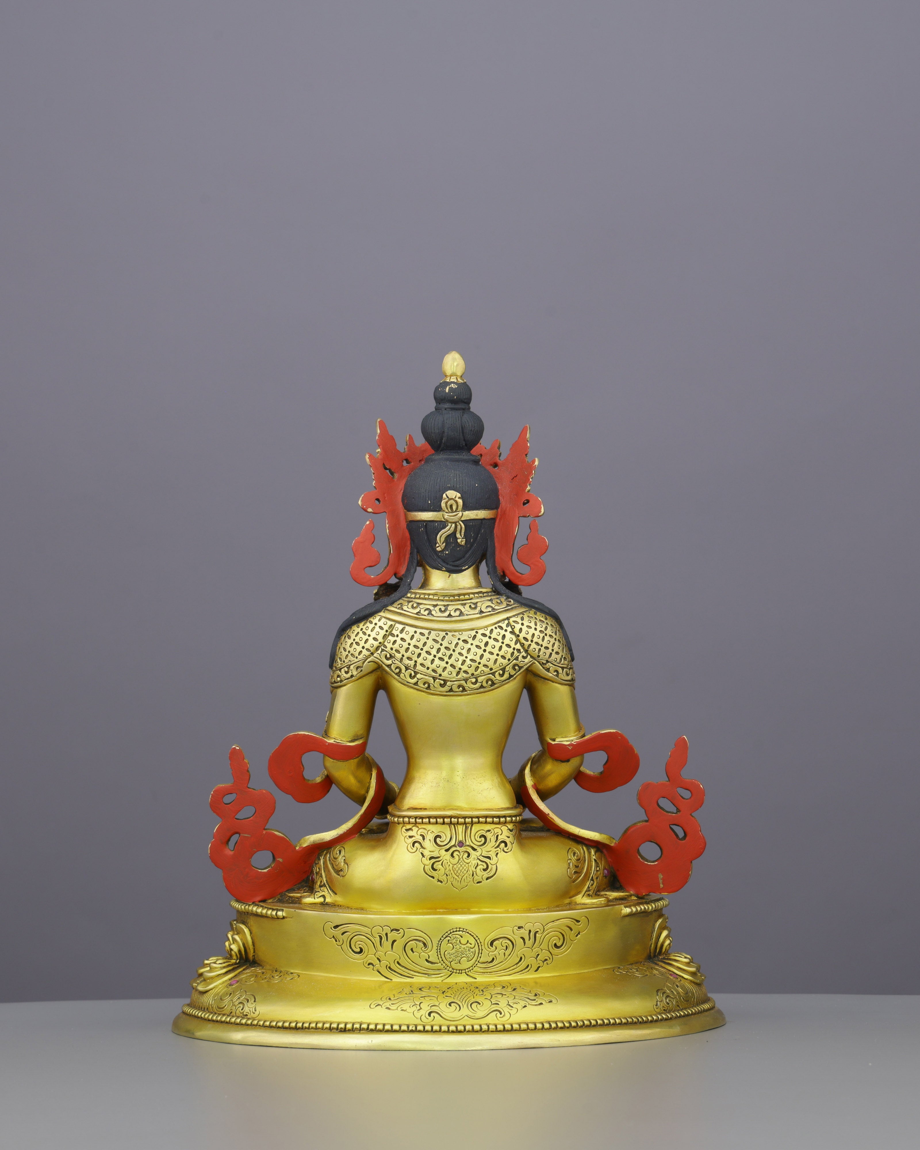 Boundless Life in Gold | Amitayus Statue That Invites Longevity, Healing, and Infinite Blessings