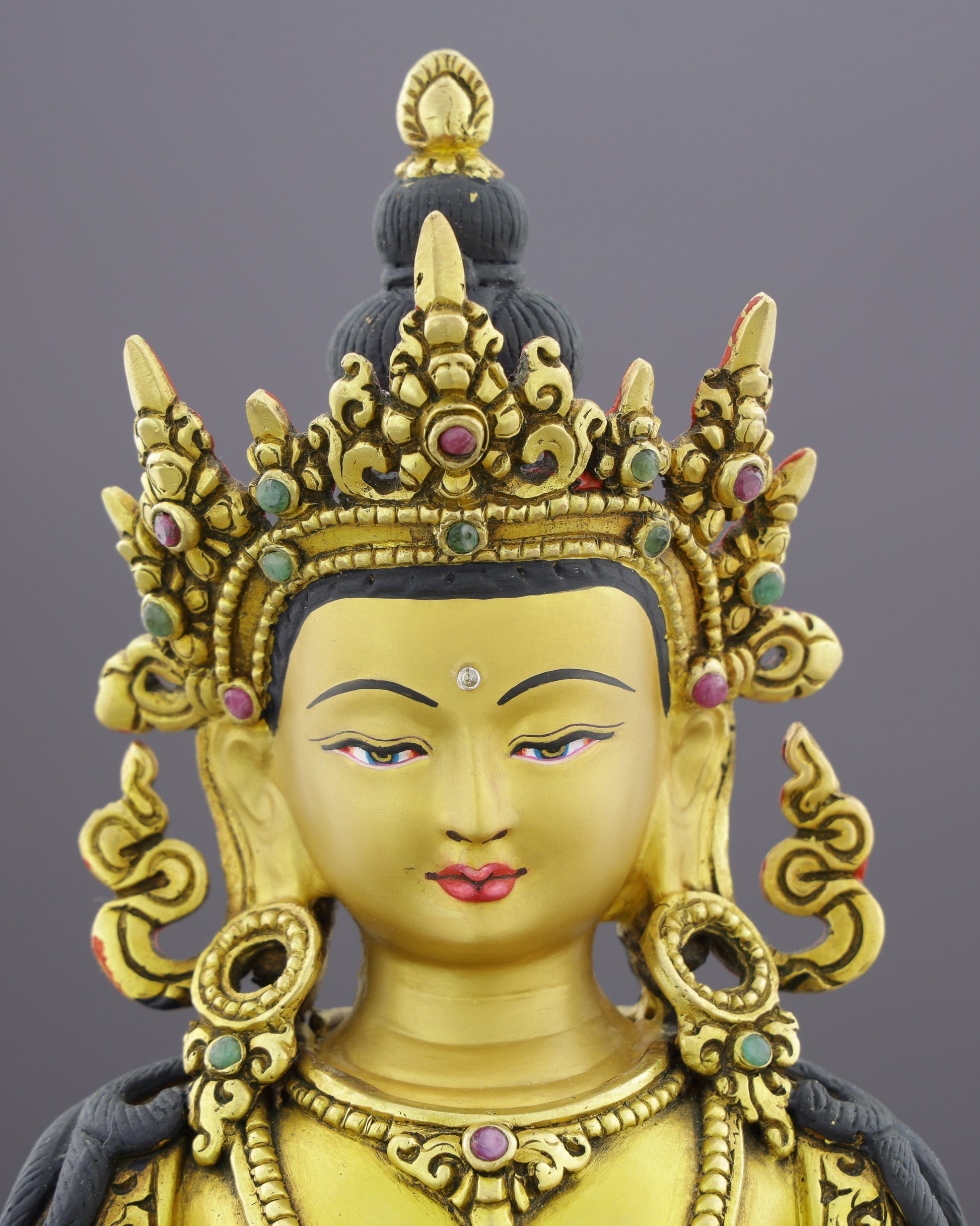 Boundless Life in Gold | Amitayus Statue That Invites Longevity, Healing, and Infinite Blessings - Authentic Handcrafted Statue