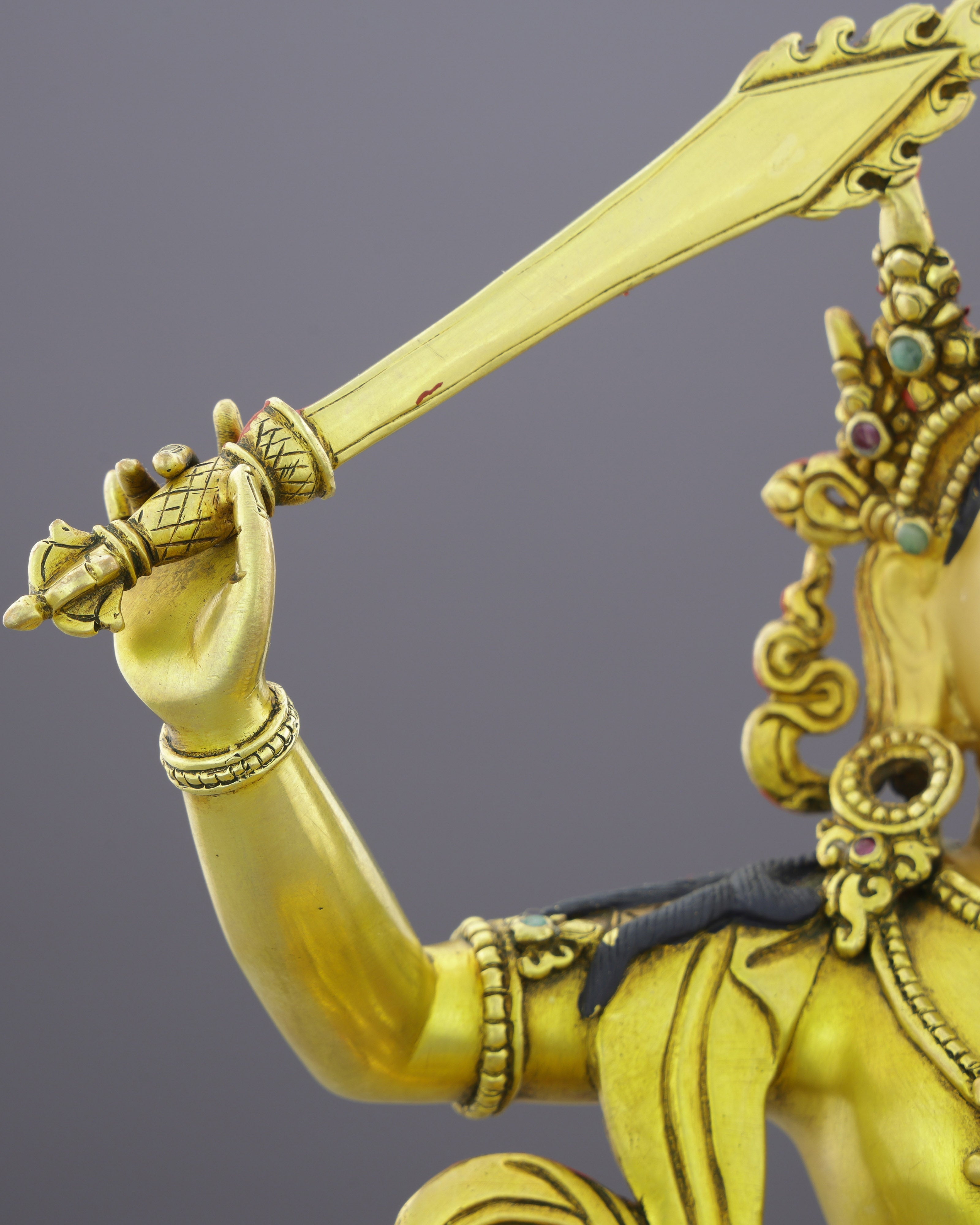 Wisdom in Gold | Manjushri Statue