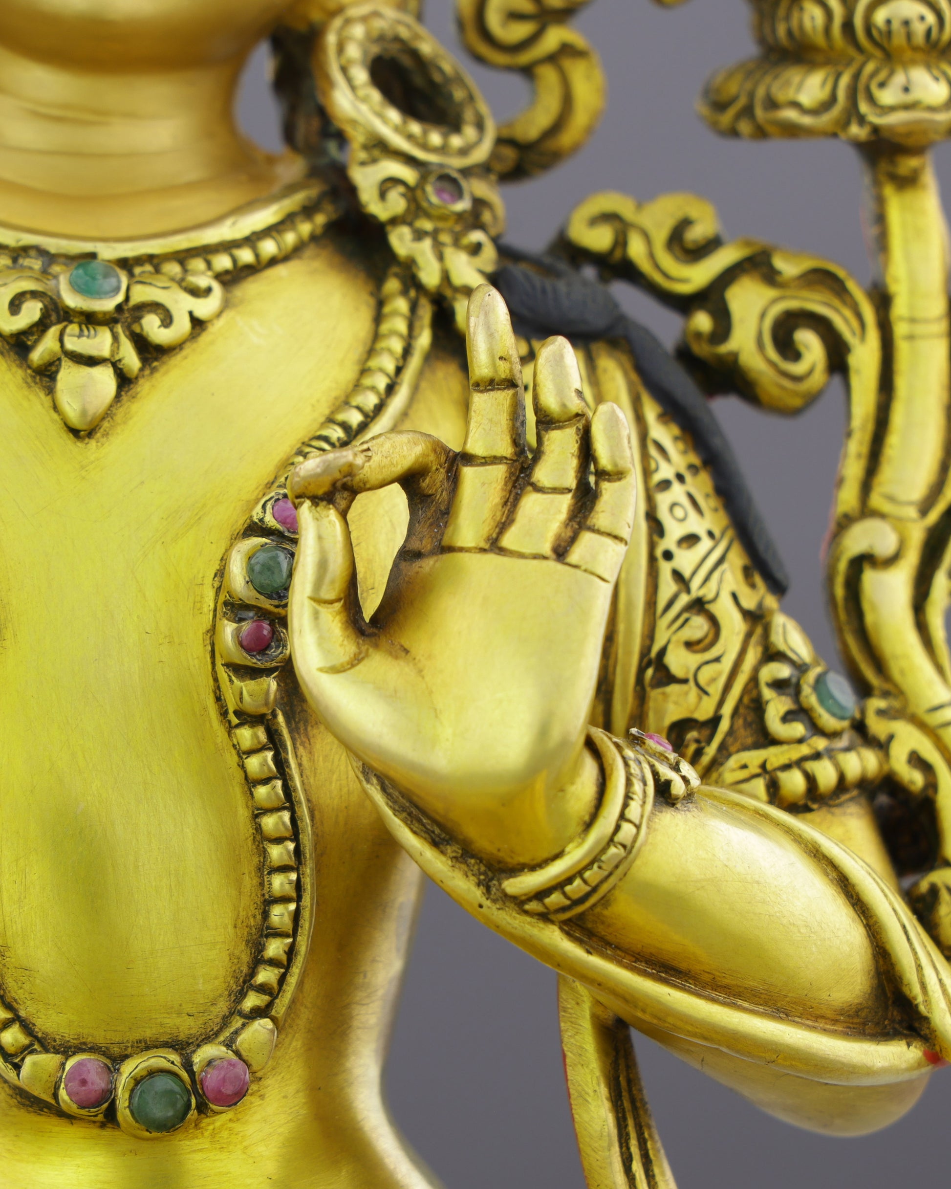 Wisdom in Gold | Manjushri Statue - Authentic Handcrafted Statue