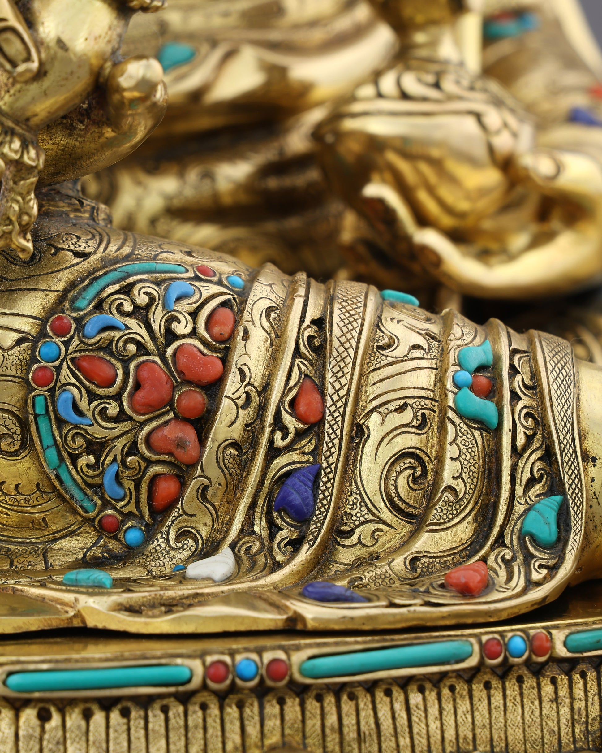 Magnificent 24K Gold Gilded Guru Rinpoche Statue – A Monumental Treasure of Tibetan Mastery - Authentic Handcrafted Statue