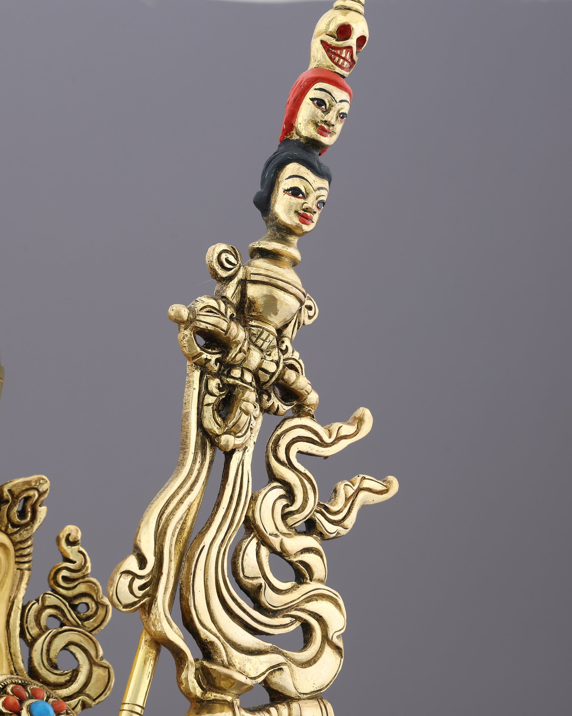 Magnificent 24K Gold Gilded Guru Rinpoche Statue – A Monumental Treasure of Tibetan Mastery - Authentic Handcrafted Statue