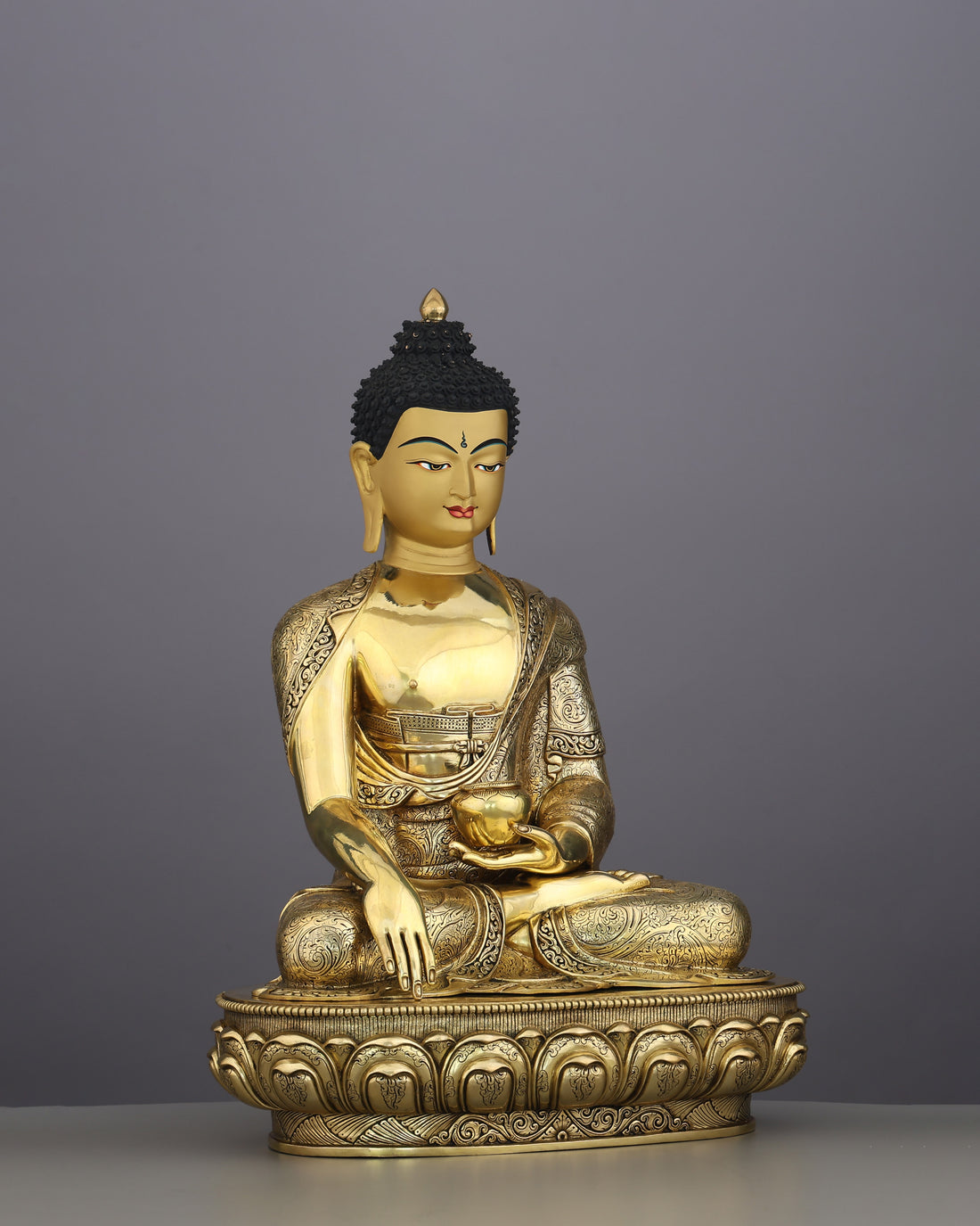 24K Gold Gilded Sakyamuni Buddha Statue | A Monument of Enlightenment - Handcrafted Buddhist Statue - Authentic Sacred Art