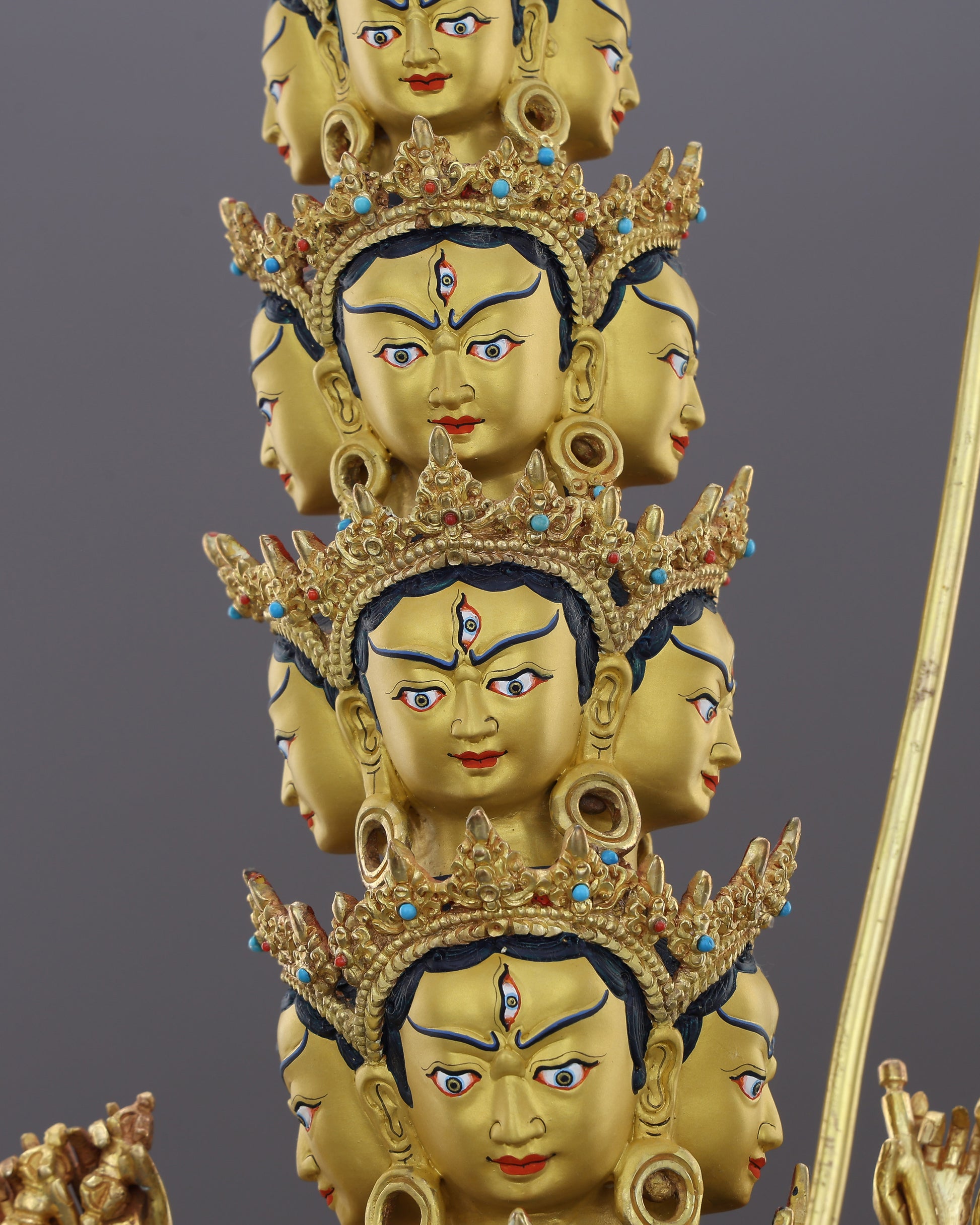 The Goddess Who Shields All Worlds | Dukkar Sitatapatra Statue in 24K Gold - Authentic Handcrafted Statue