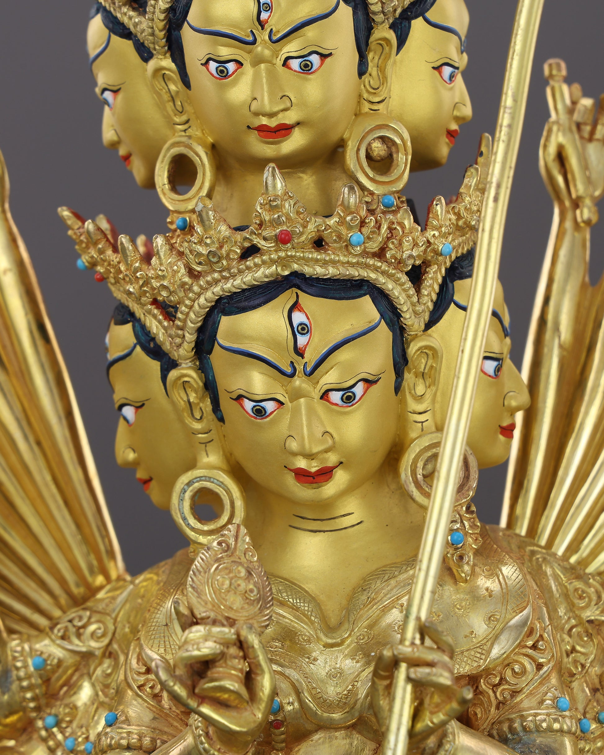 The Goddess Who Shields All Worlds | Dukkar Sitatapatra Statue in 24K Gold - Authentic Handcrafted Statue