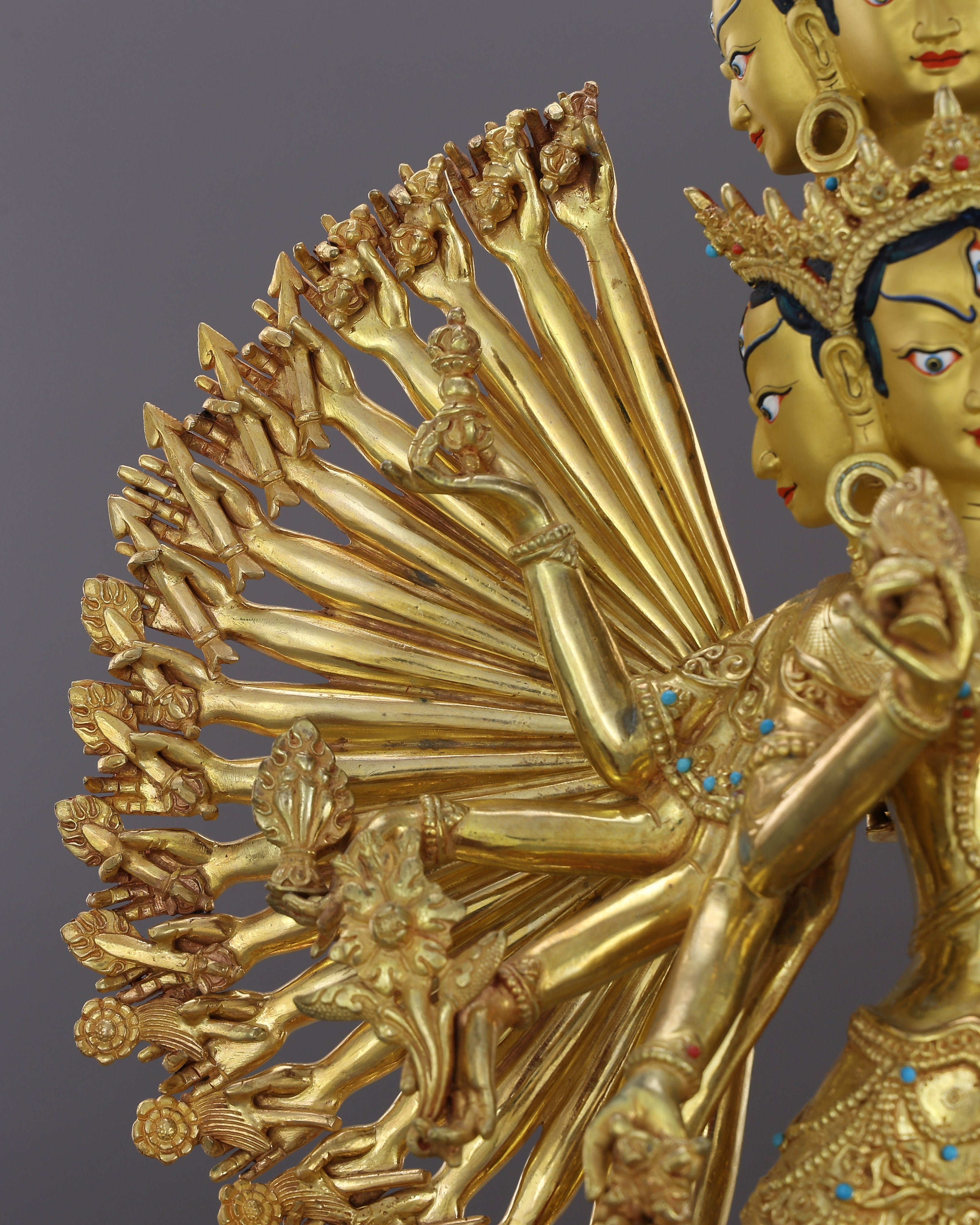 The Goddess Who Shields All Worlds | Dukkar Sitatapatra Statue in 24K Gold