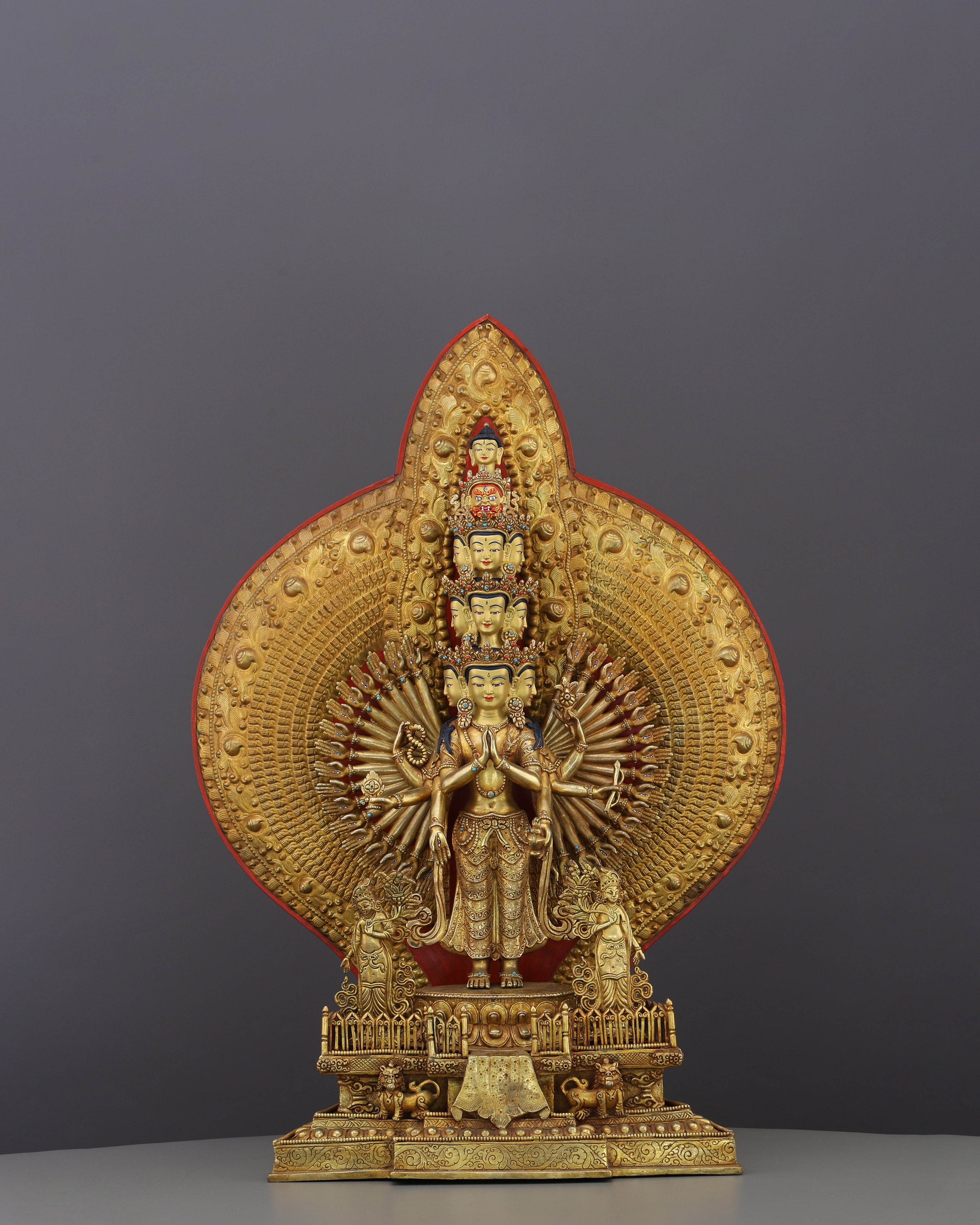 A Thousand Arms of Mercy | 1000-Armed Lokeshwor Statue in 24K Gold