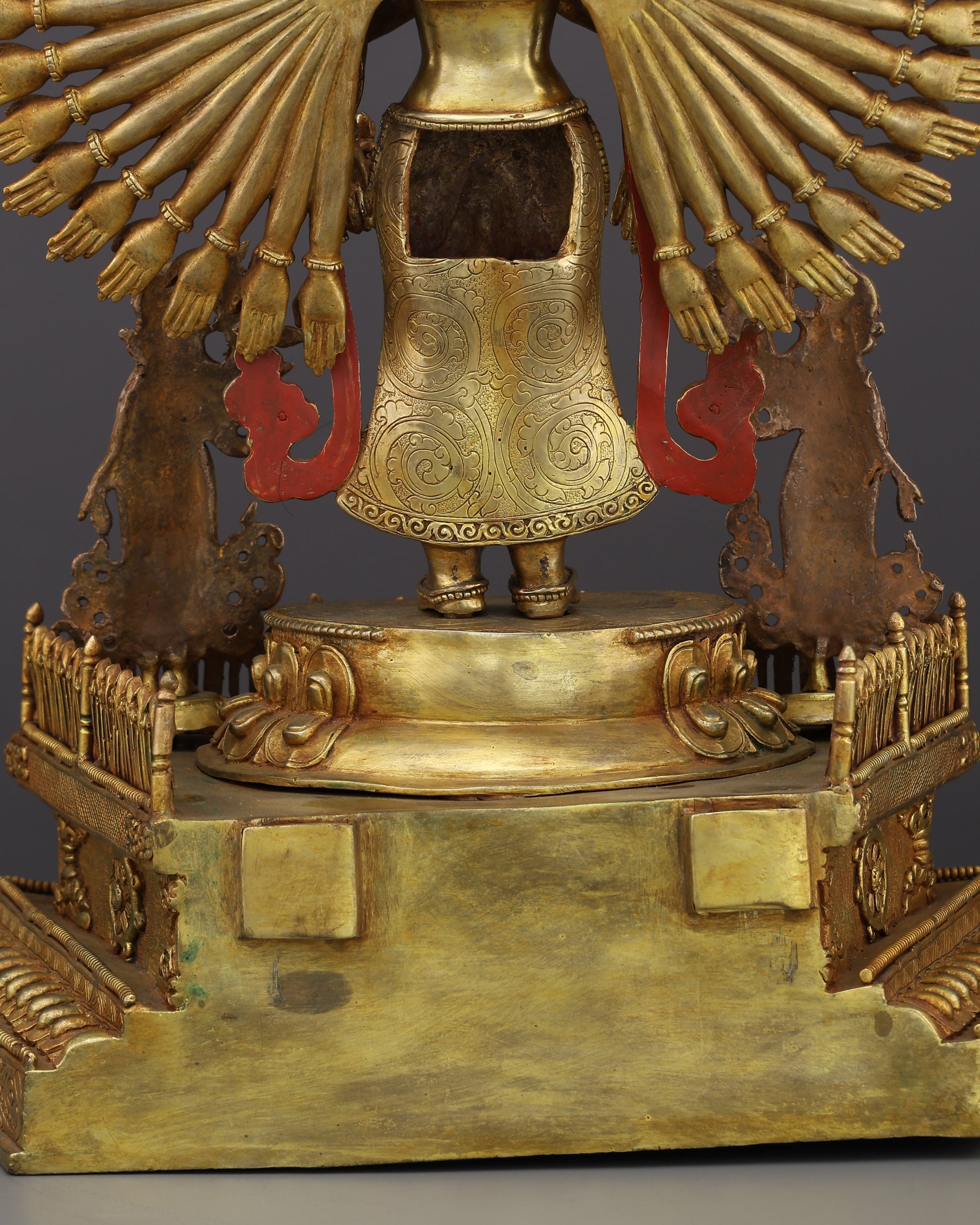 A Thousand Arms of Mercy | 1000-Armed Lokeshwor Statue in 24K Gold - Authentic Handcrafted Statue