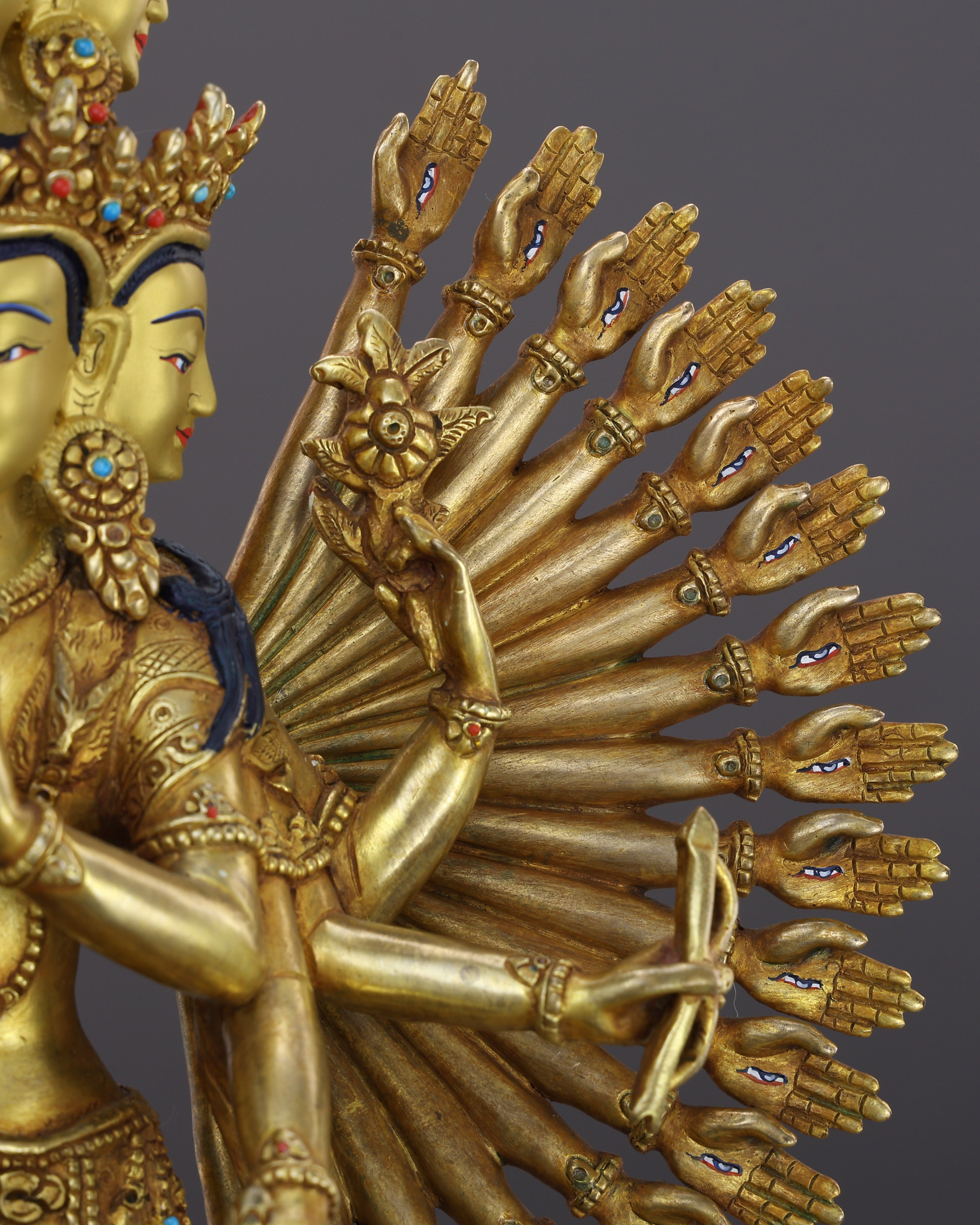 A Thousand Arms of Mercy | 1000-Armed Lokeshwor Statue in 24K Gold
