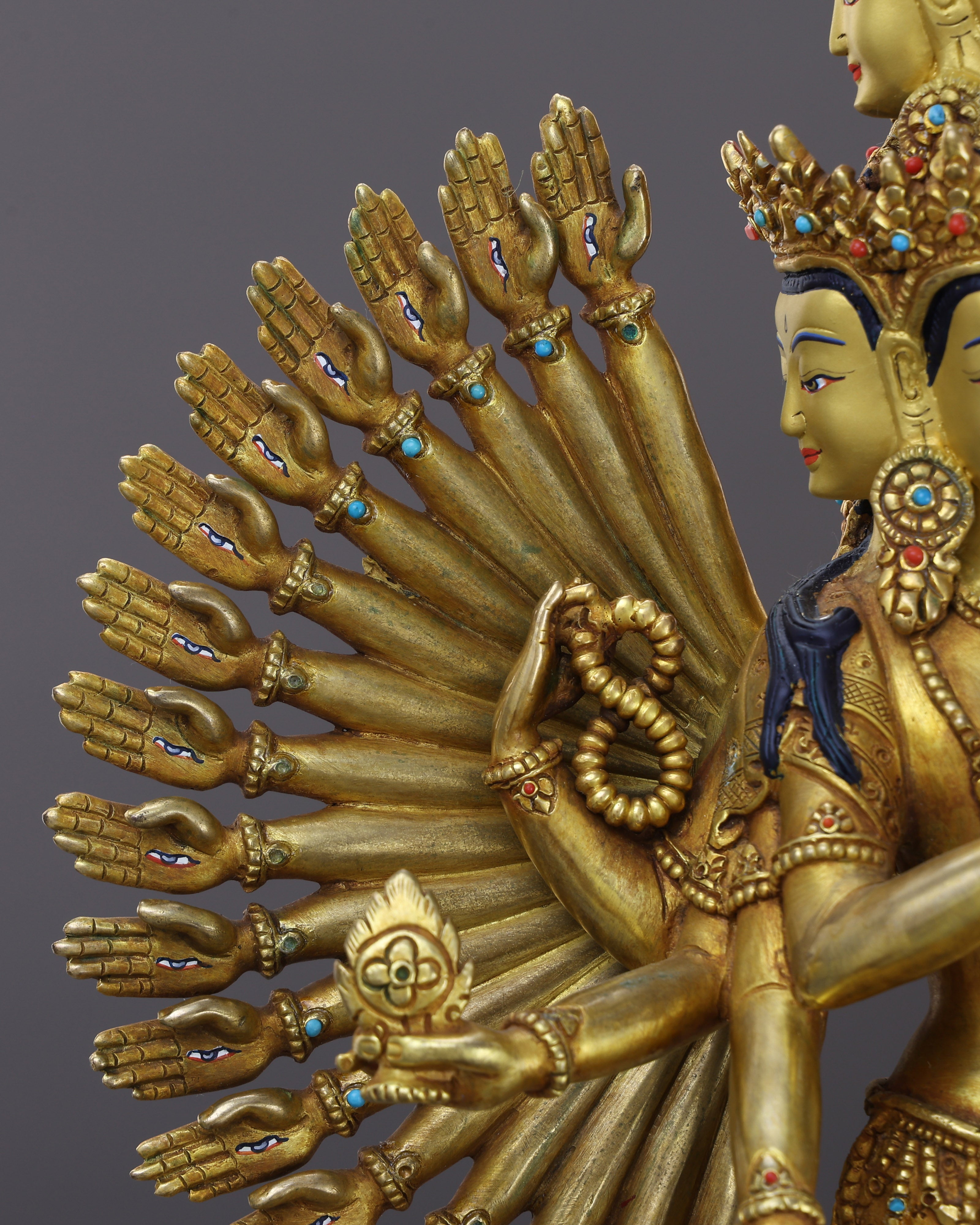 A Thousand Arms of Mercy | 1000-Armed Lokeshwor Statue in 24K Gold