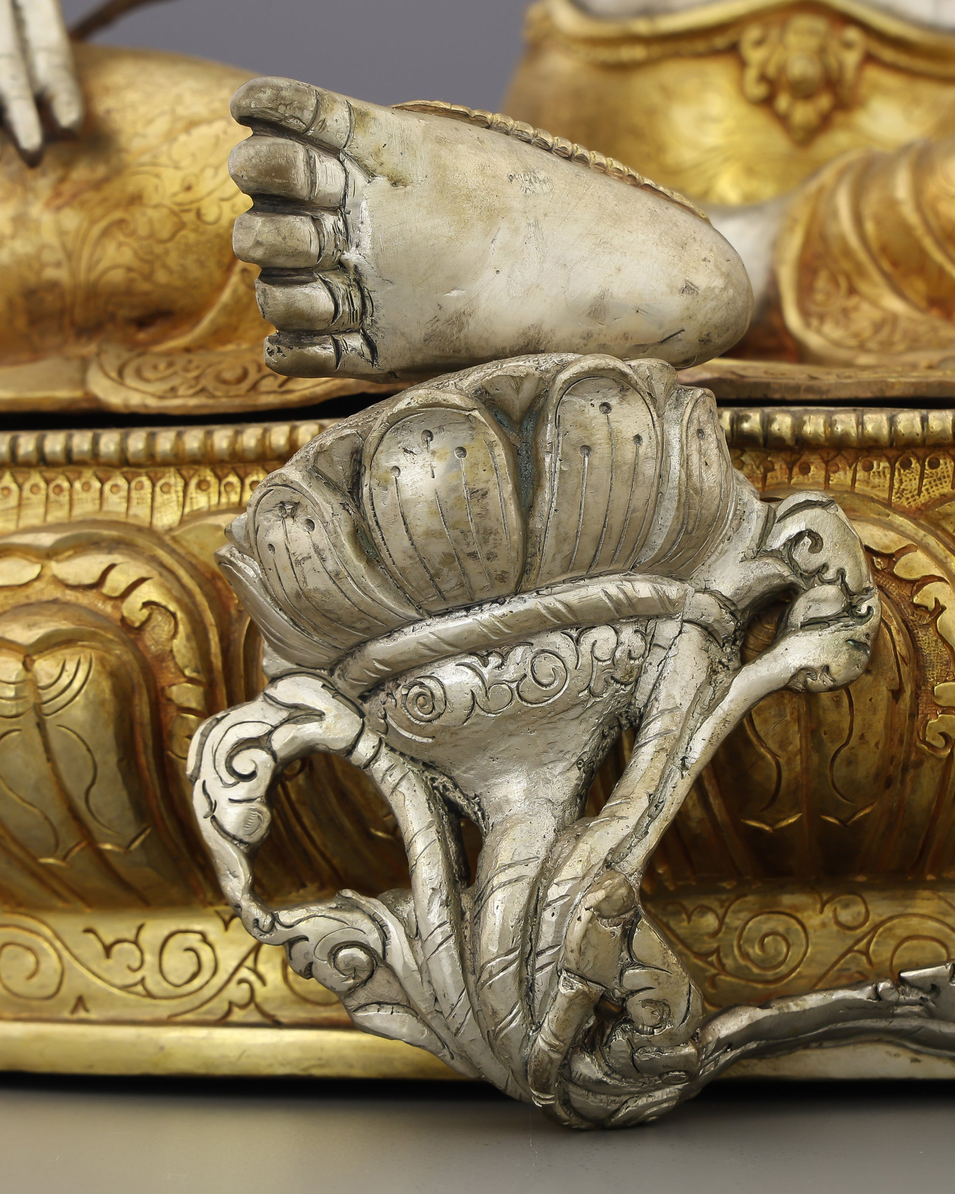 She Who Saves in an Instant | The Radiant Green Tara Statue in Silver & Gold - Authentic Handcrafted Statue