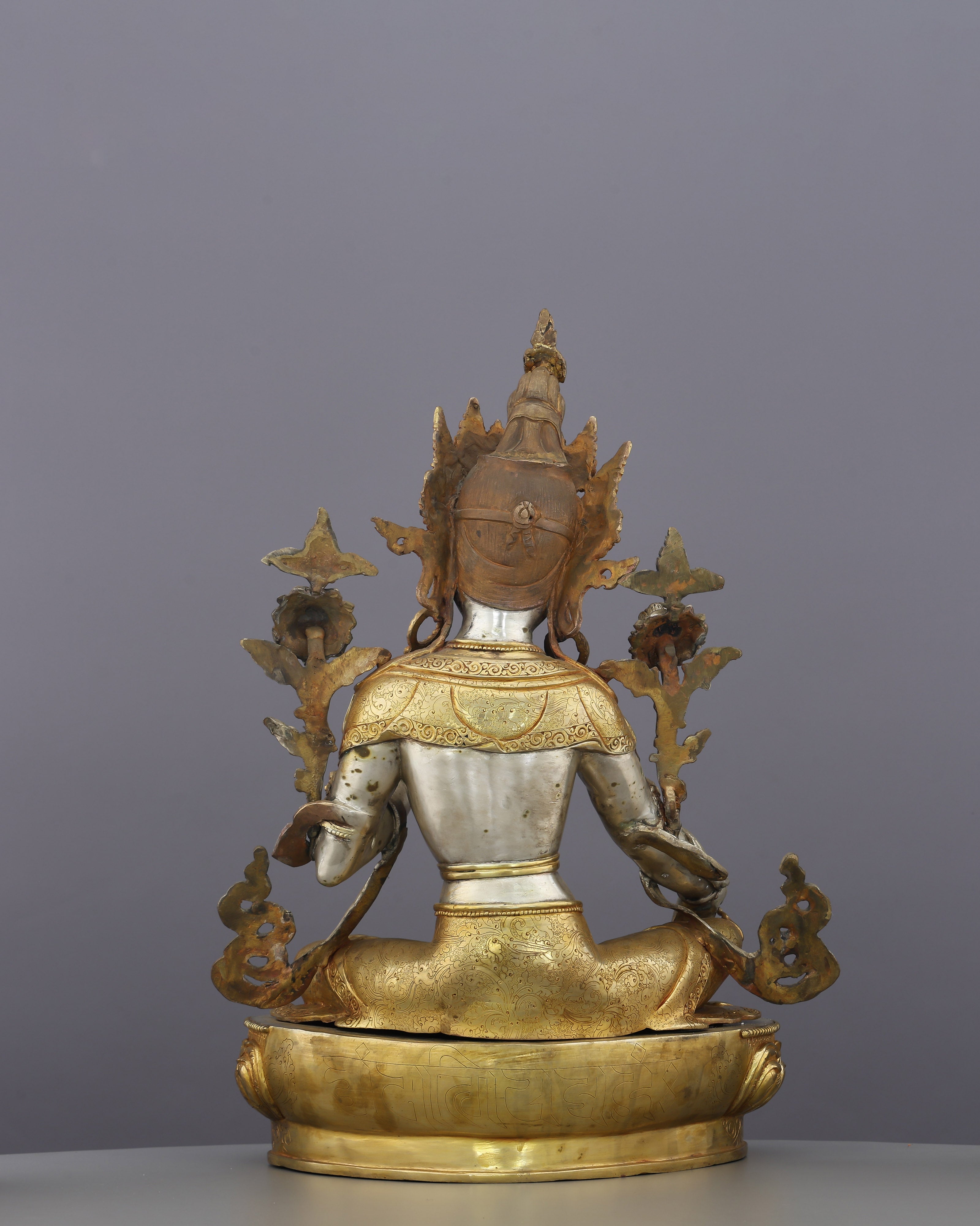 She Who Saves in an Instant | The Radiant Green Tara Statue in Silver & Gold