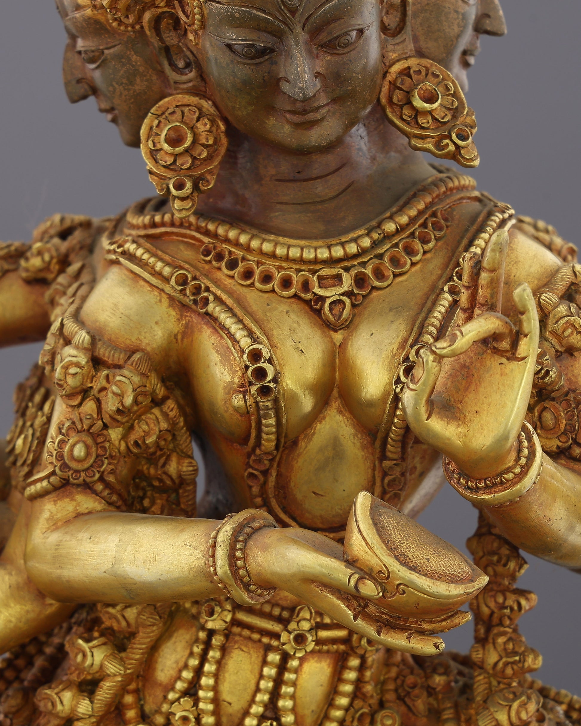 24K Gold Gilded Siddha Laxmi Statue | A Divine Guardian of Newar Tradition - Authentic Handcrafted Statue
