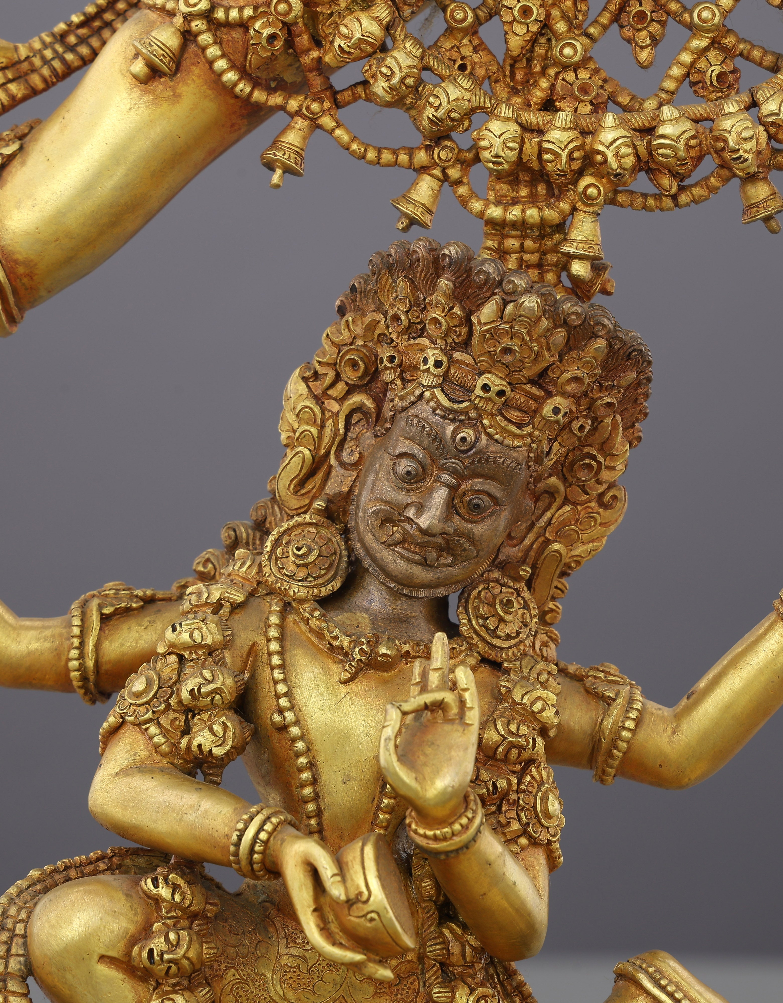 24K Gold Gilded Siddha Laxmi Statue | A Divine Guardian of Newar Tradition