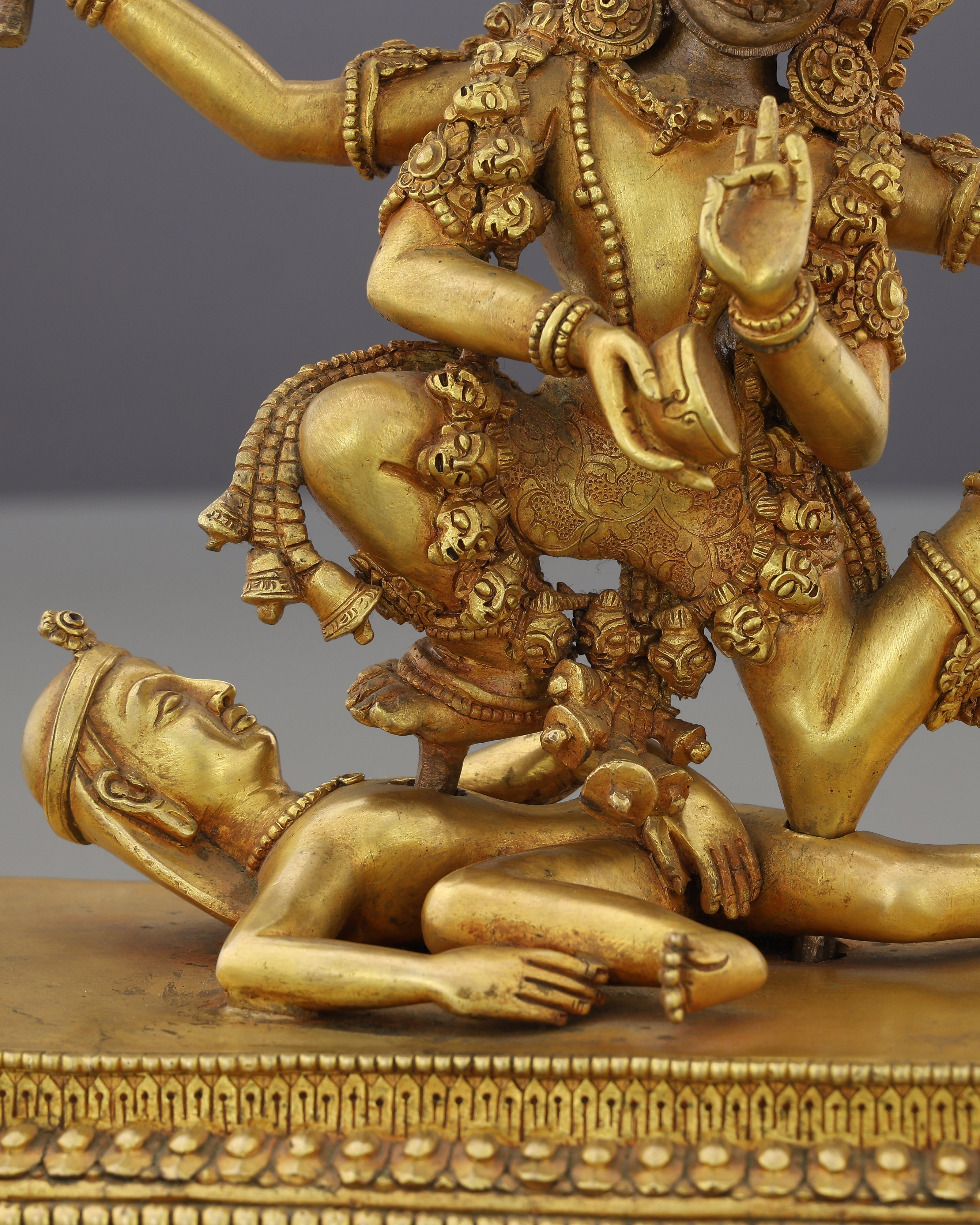 24K Gold Gilded Siddha Laxmi Statue | A Divine Guardian of Newar Tradition