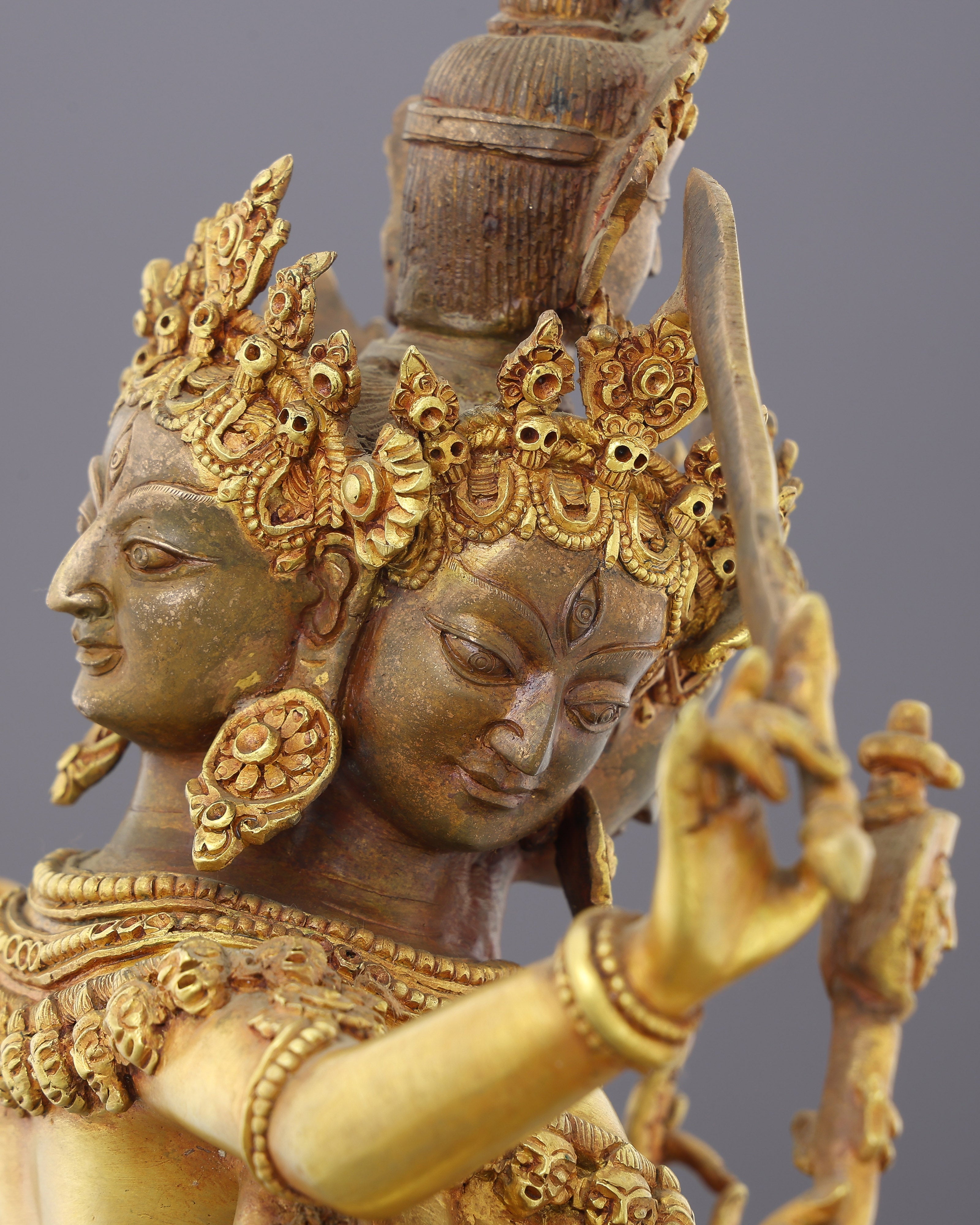 24K Gold Gilded Siddha Laxmi Statue | A Divine Guardian of Newar Tradition