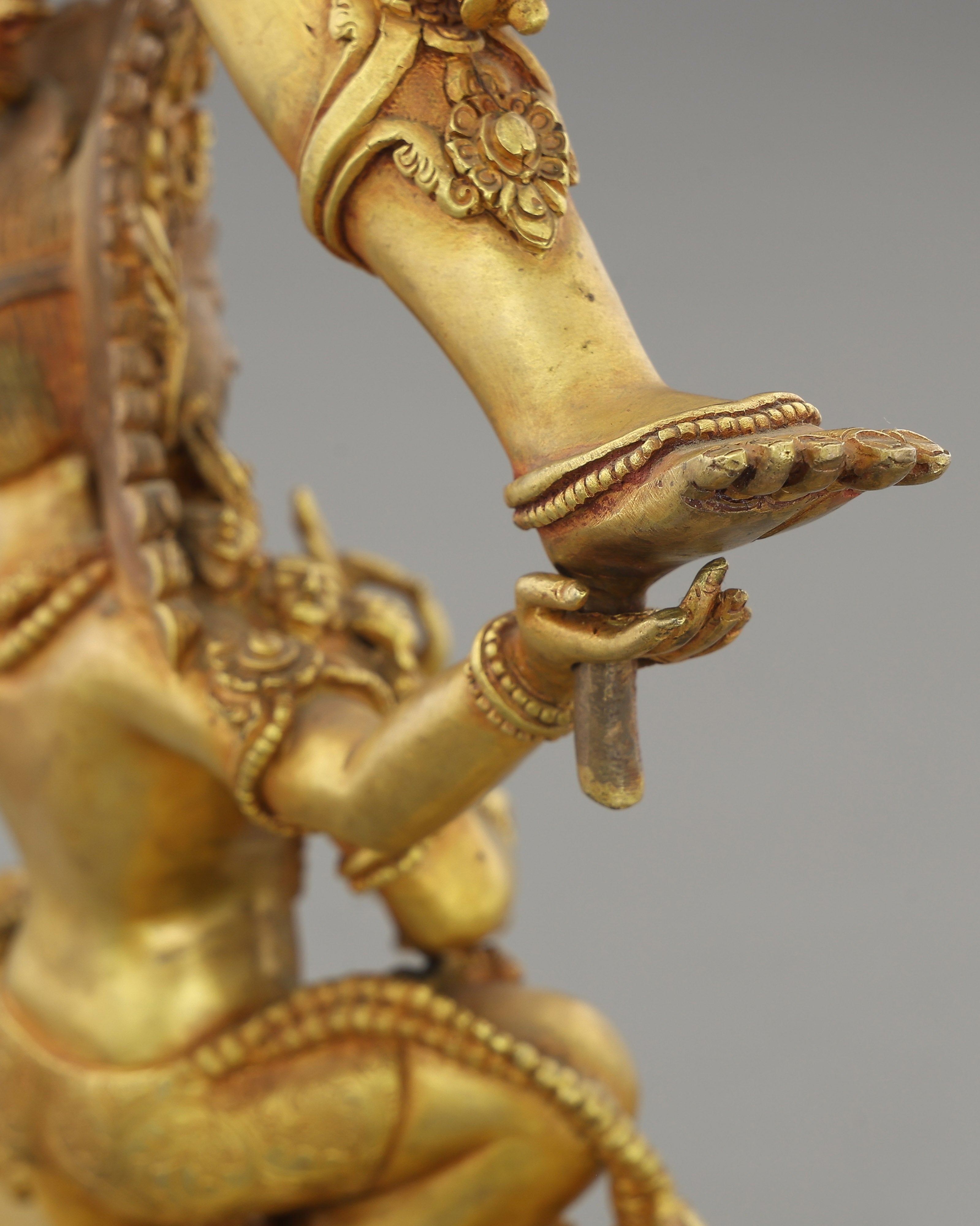 24K Gold Gilded Siddha Laxmi Statue | A Divine Guardian of Newar Tradition
