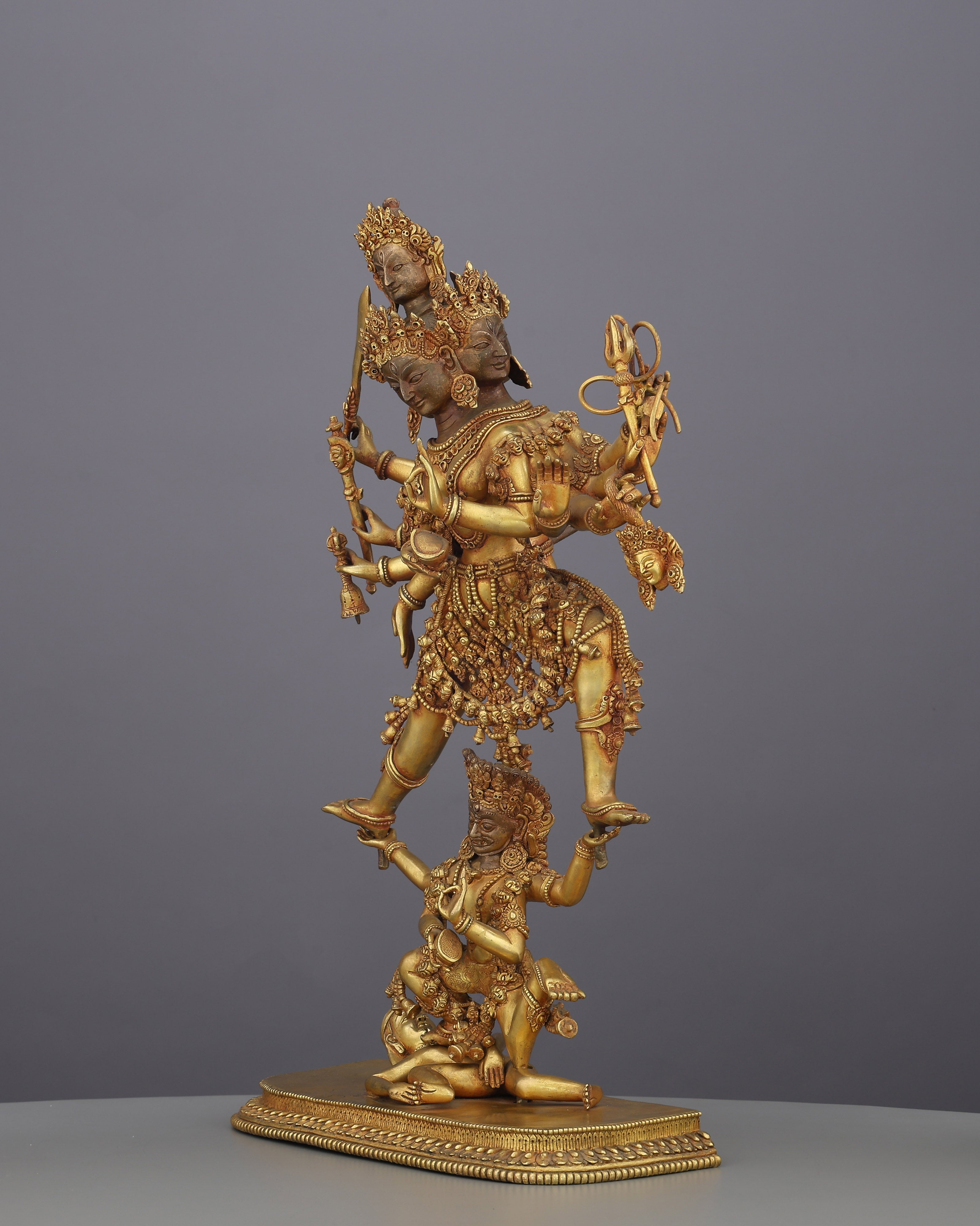 24K Gold Gilded Siddha Laxmi Statue | A Divine Guardian of Newar Tradition