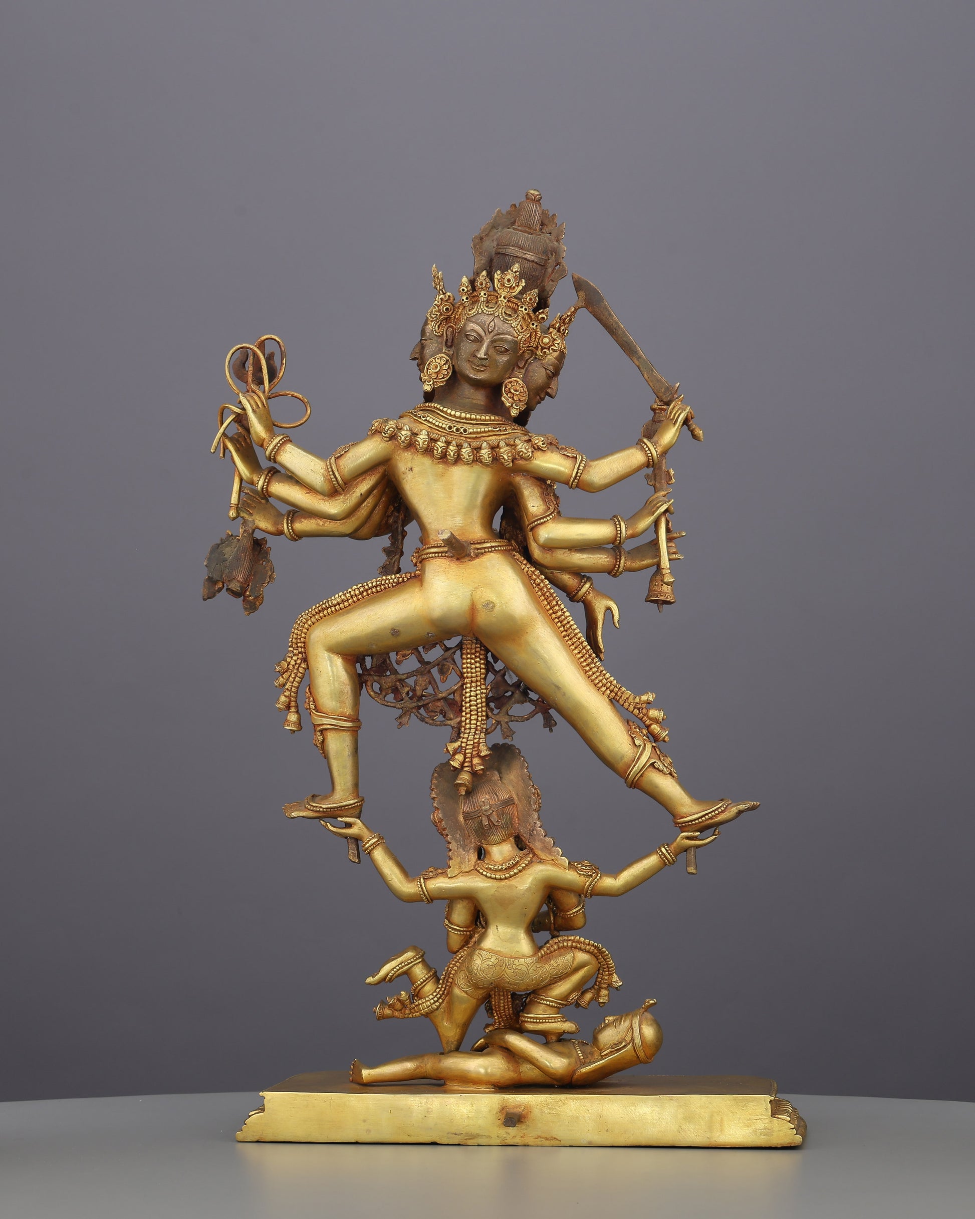 24K Gold Gilded Siddha Laxmi Statue | A Divine Guardian of Newar Tradition - Authentic Handcrafted Statue