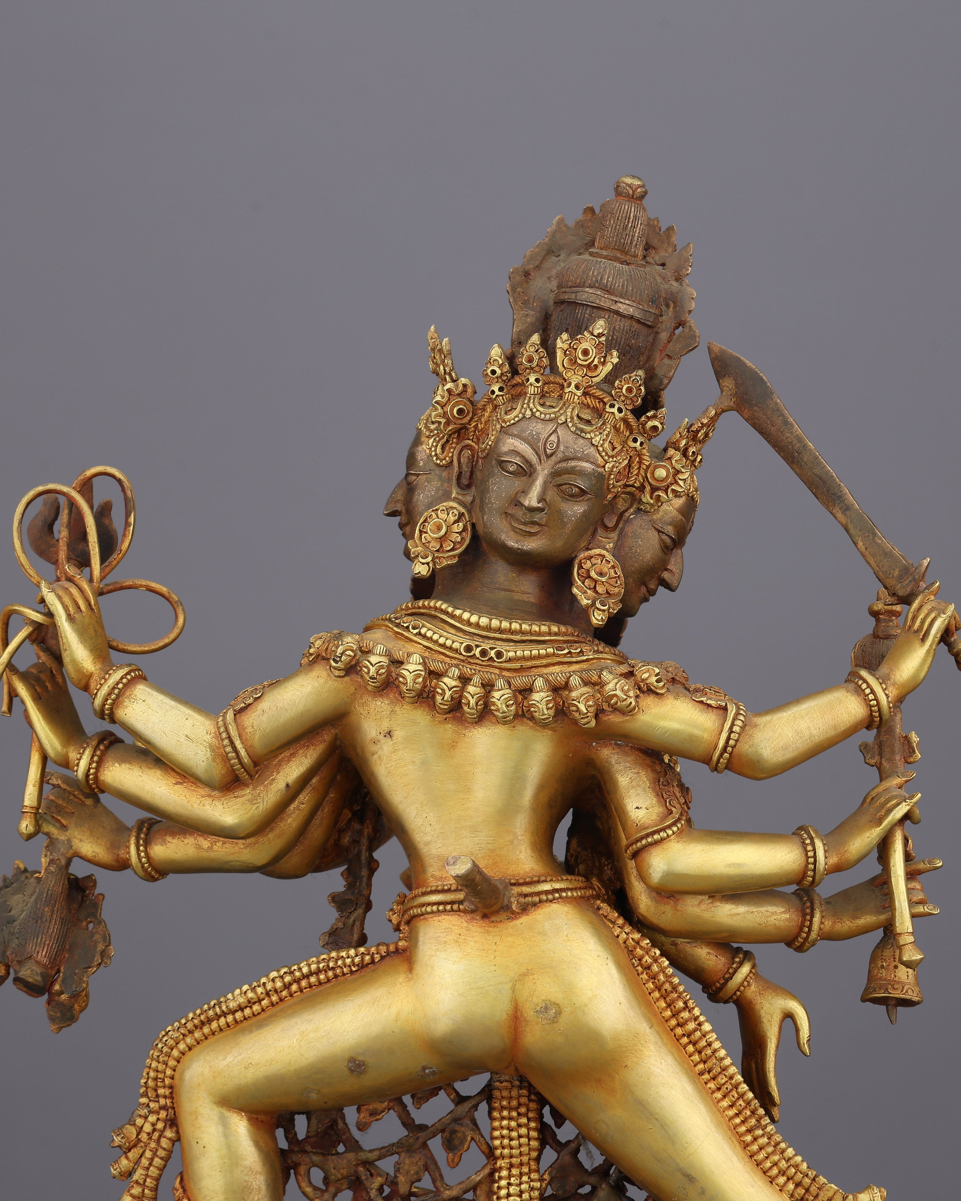 24K Gold Gilded Siddha Laxmi Statue | A Divine Guardian of Newar Tradition