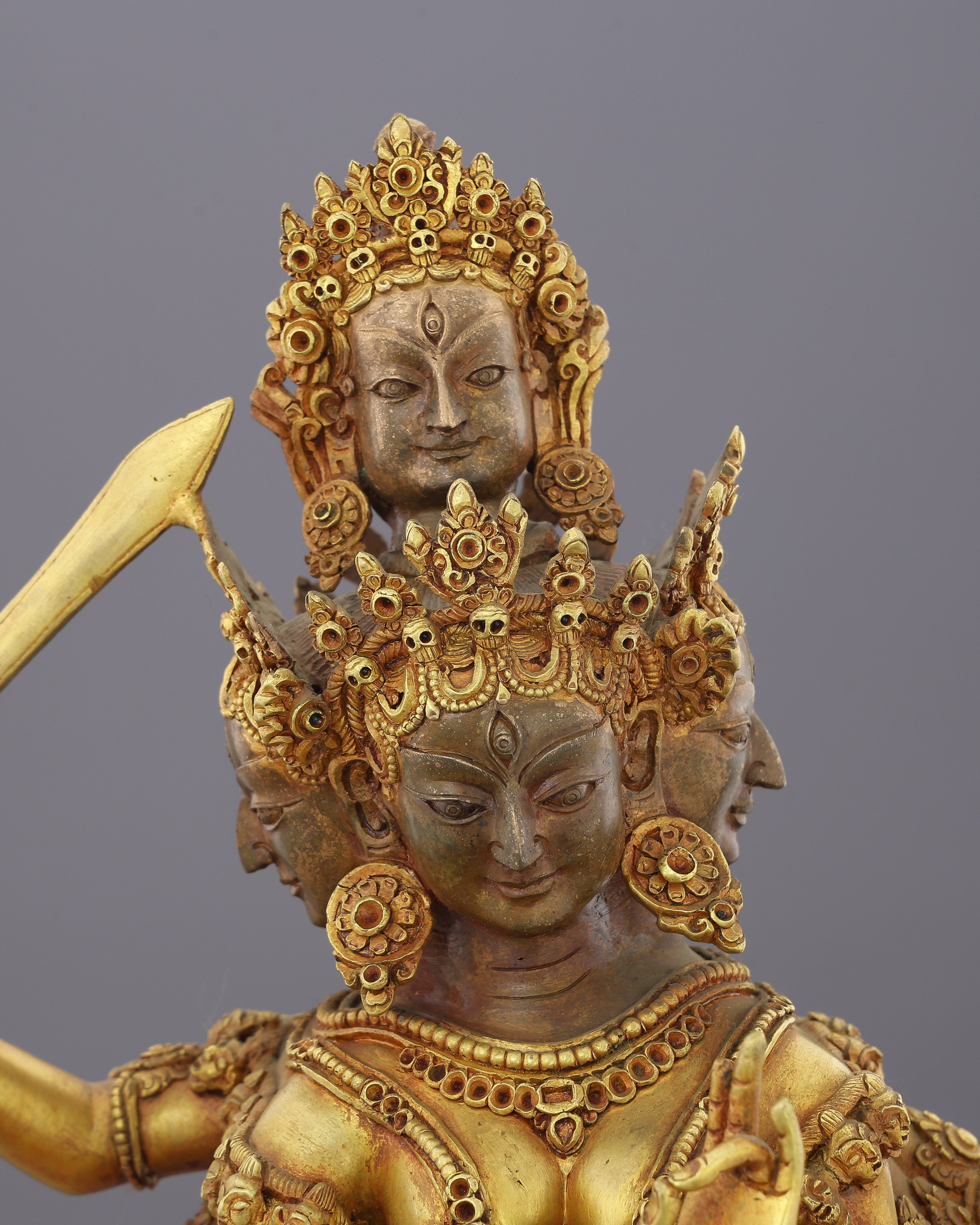 24K Gold Gilded Siddha Laxmi Statue | A Divine Guardian of Newar Tradition