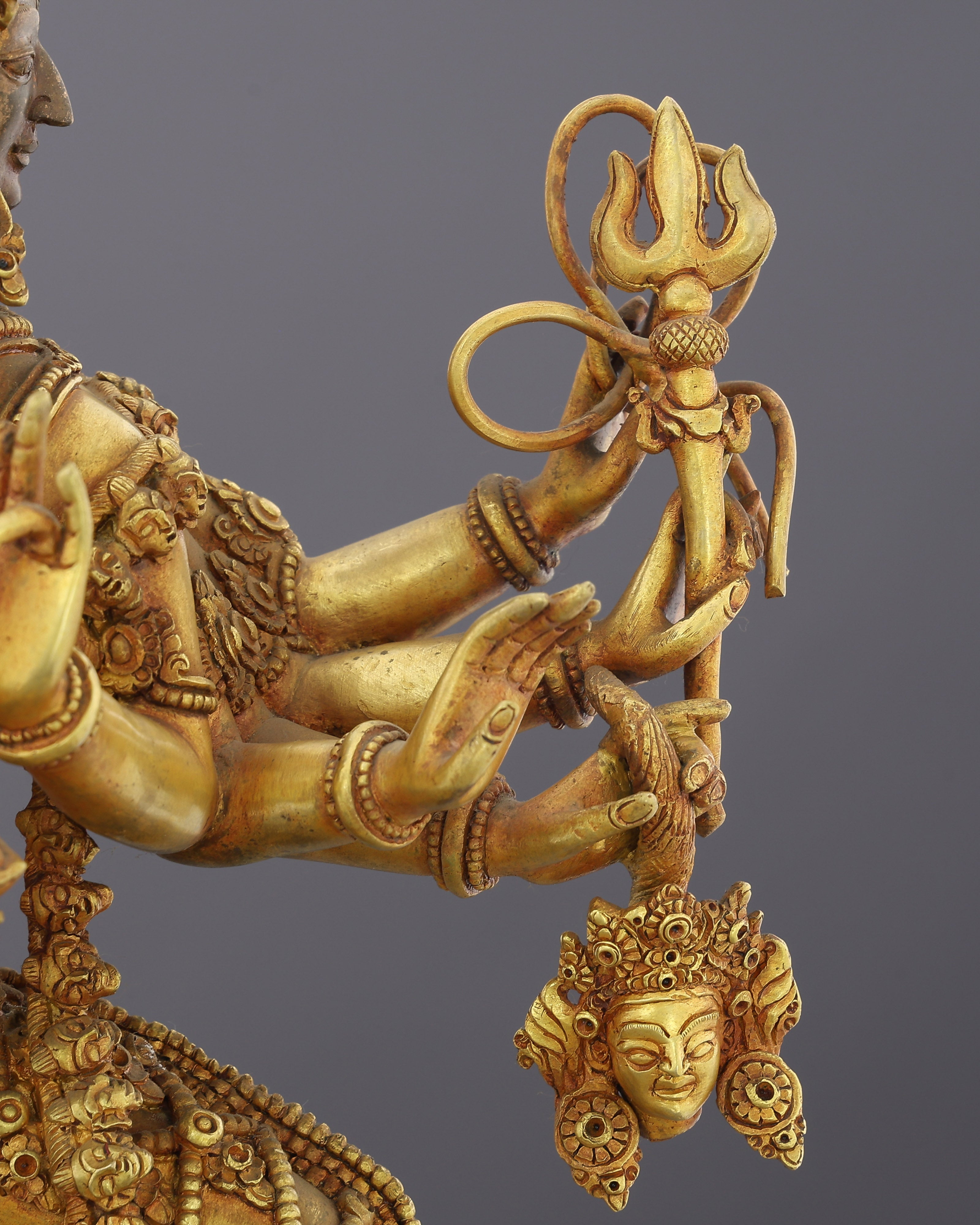 24K Gold Gilded Siddha Laxmi Statue | A Divine Guardian of Newar Tradition