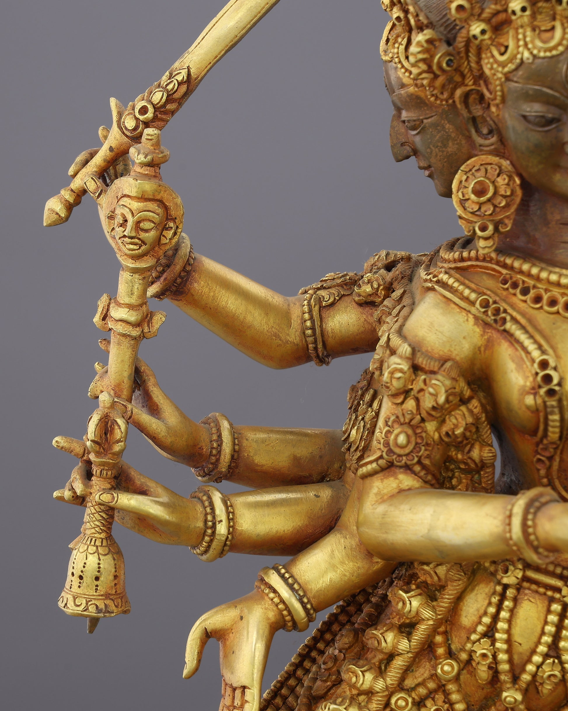 24K Gold Gilded Siddha Laxmi Statue | A Divine Guardian of Newar Tradition - Authentic Handcrafted Statue