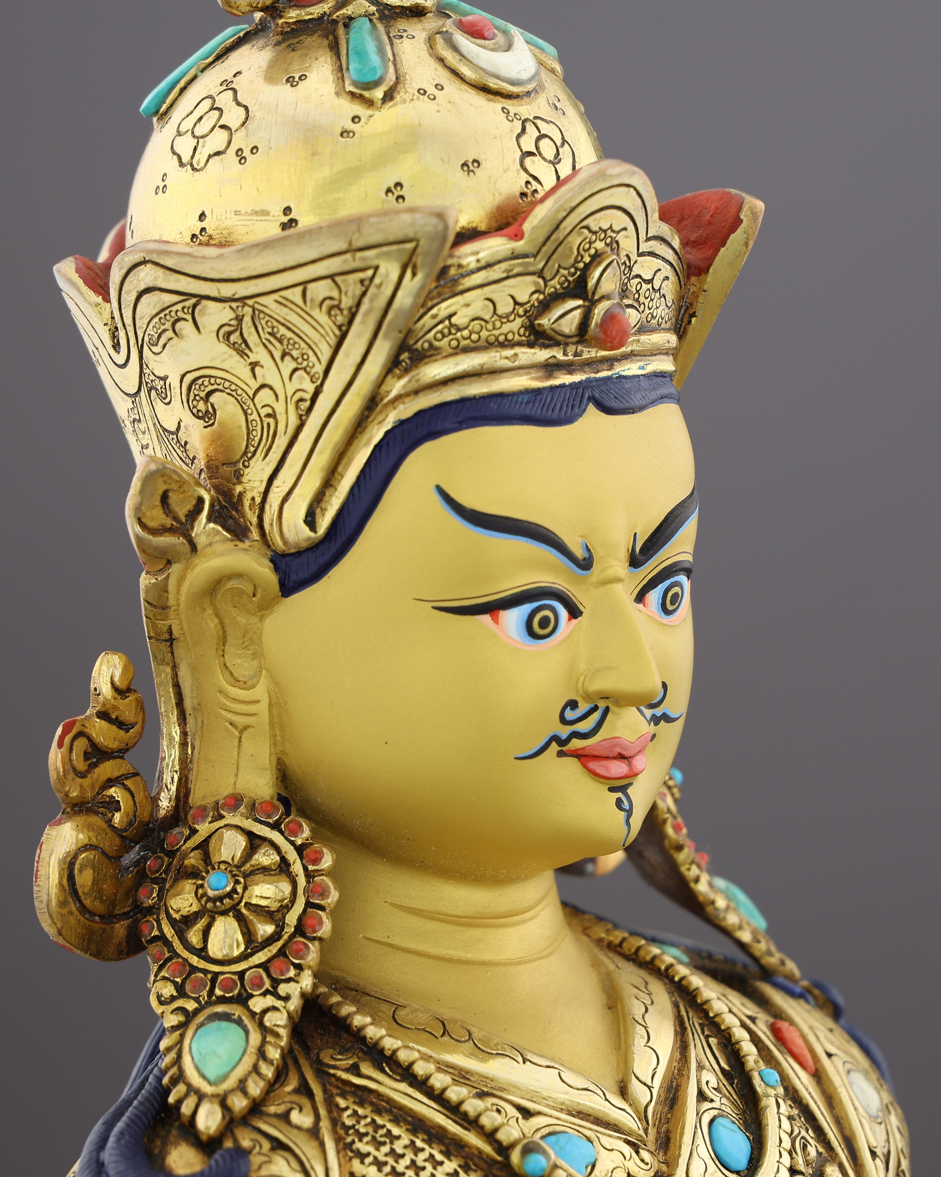 The Lotus-Born Master | Handcrafted Guru Rinpoche Statue in 24K Gold