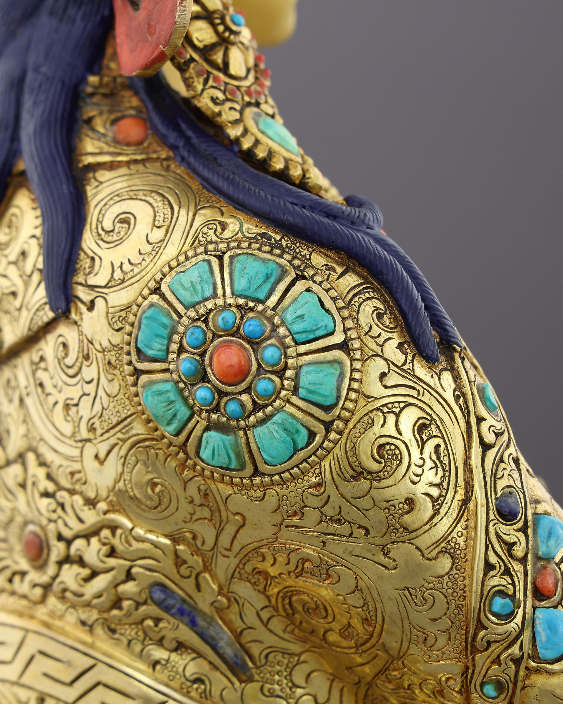 The Lotus-Born Master | Handcrafted Guru Rinpoche Statue in 24K Gold - Authentic Handcrafted Statue