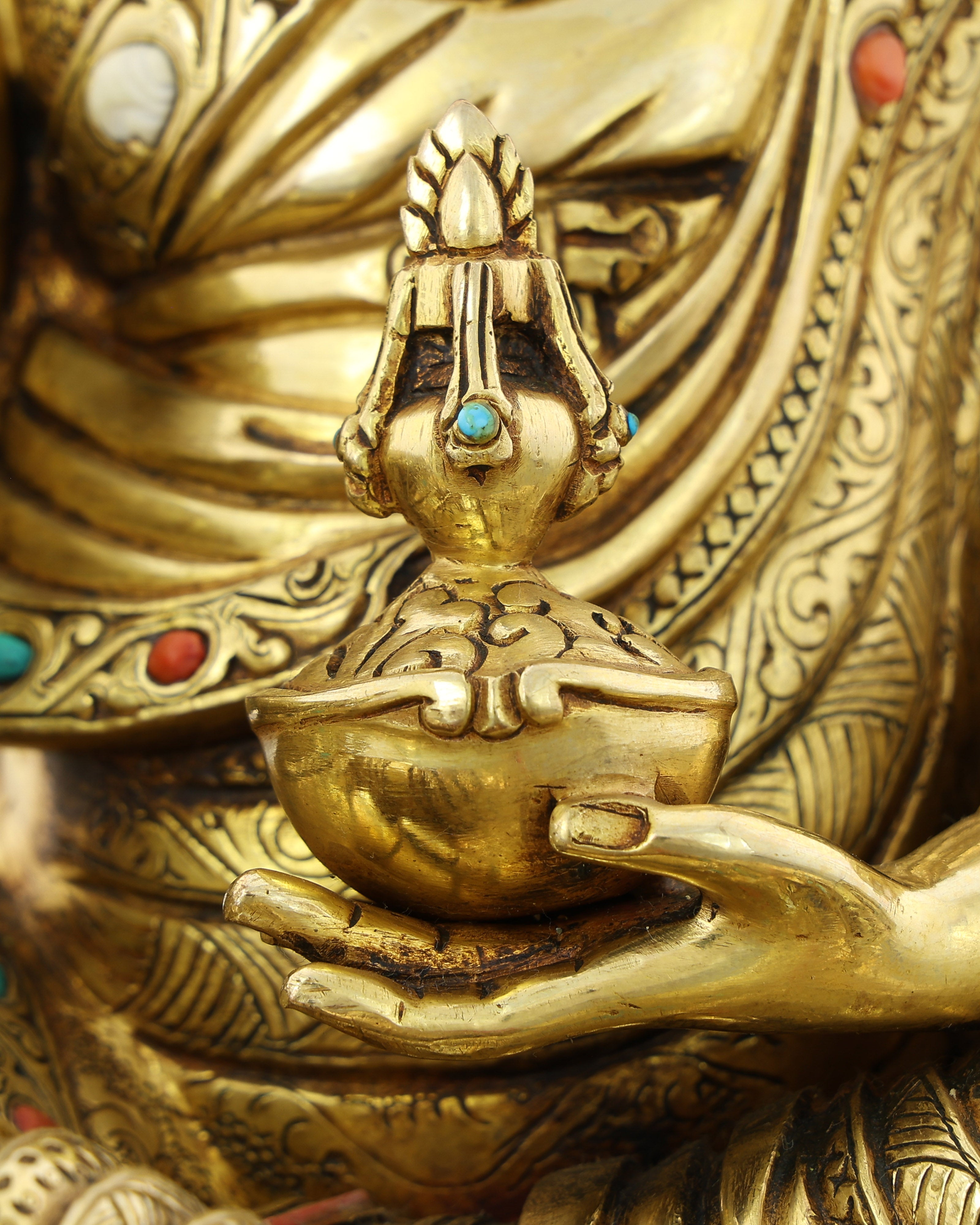 The Lotus-Born Master | Handcrafted Guru Rinpoche Statue in 24K Gold