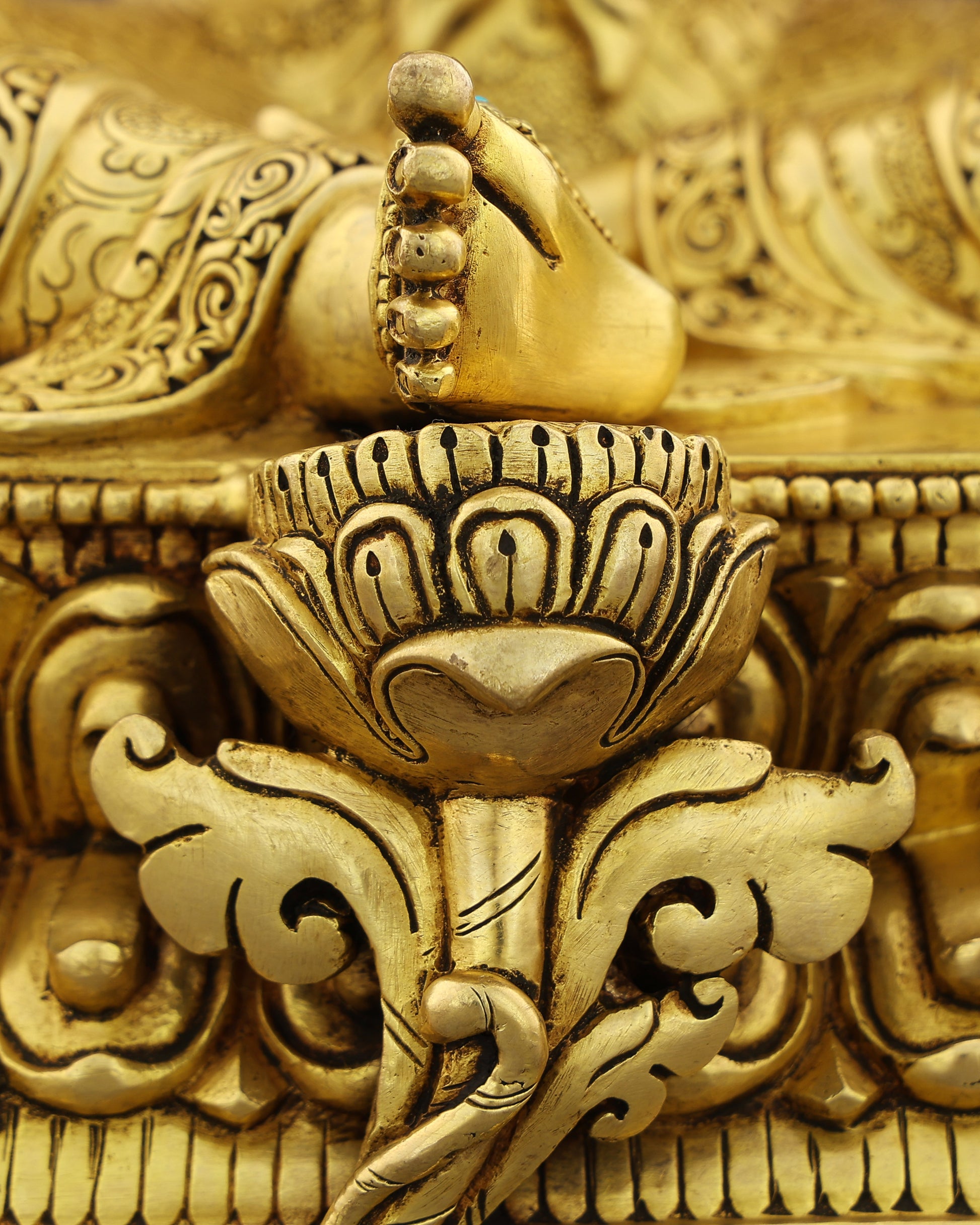 She Who Saves Swiftly | Handcrafted Green Tara Statue in Radiant 24K Gold - Authentic Handcrafted Statue