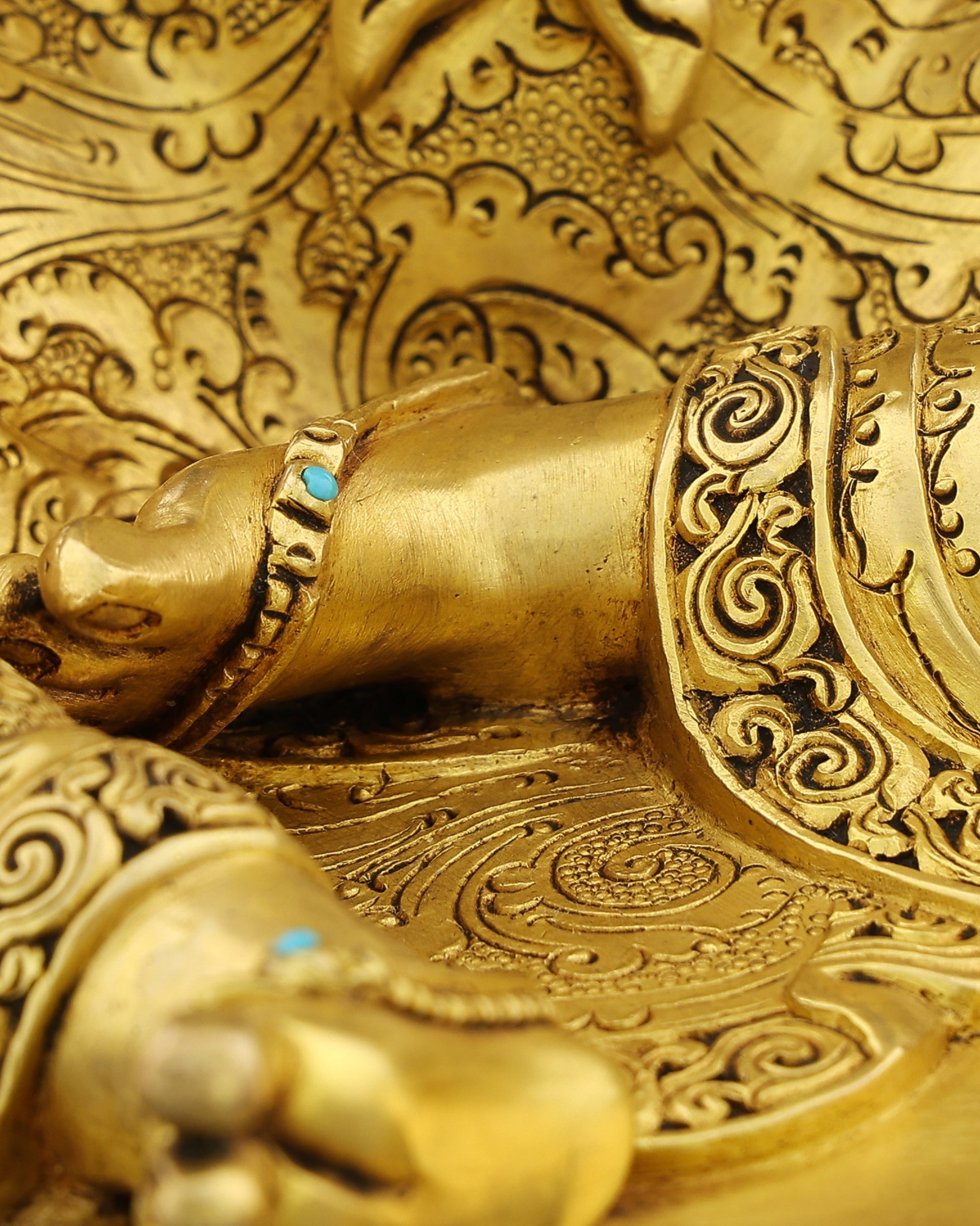 She Who Saves Swiftly | Handcrafted Green Tara Statue in Radiant 24K Gold - Authentic Handcrafted Statue