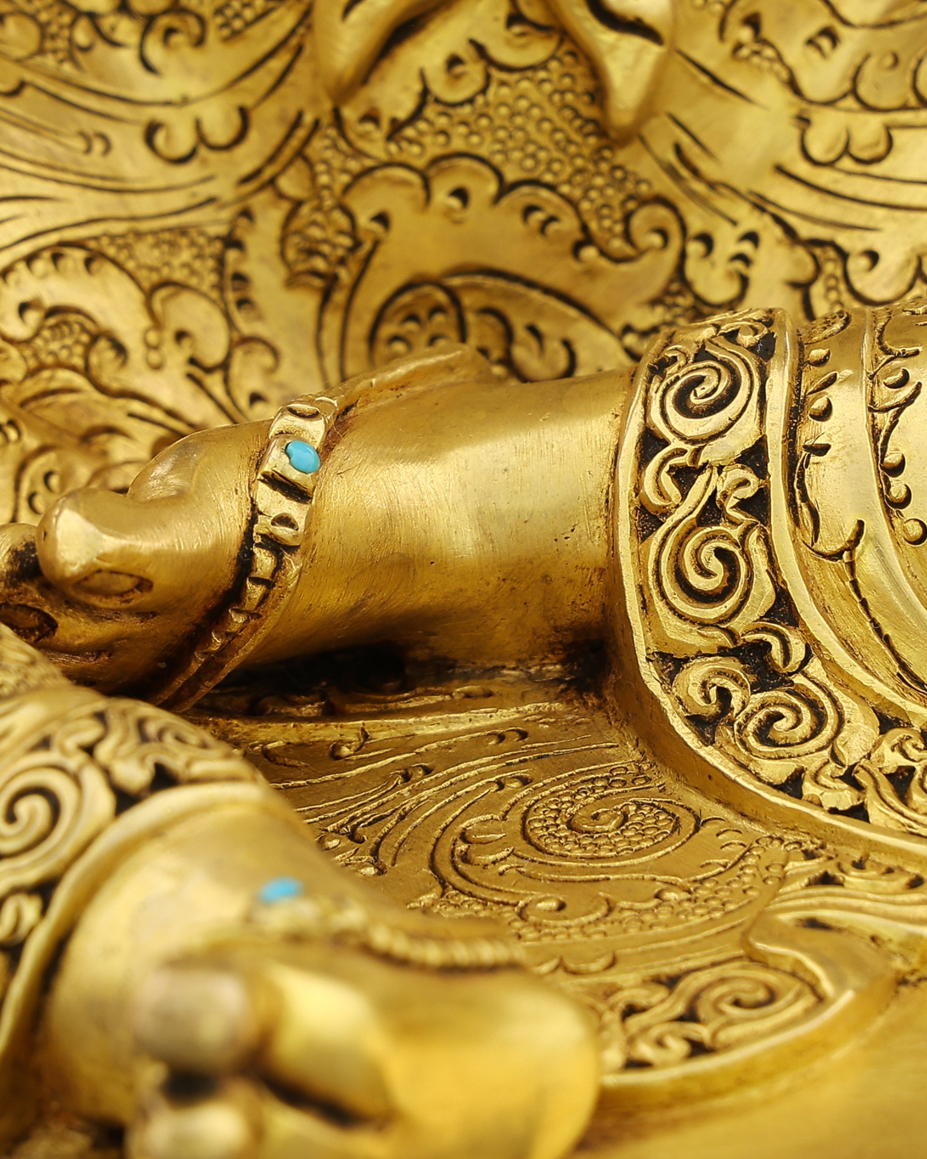 She Who Saves Swiftly | Handcrafted Green Tara Statue in Radiant 24K Gold
