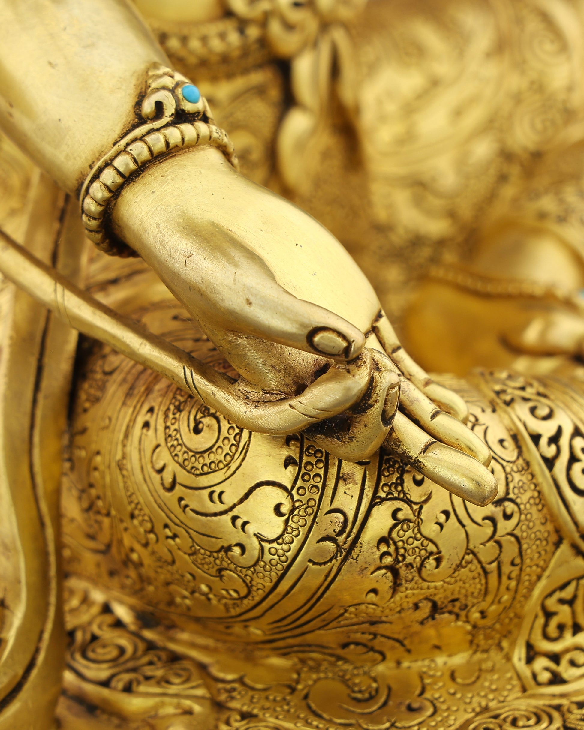 She Who Saves Swiftly | Handcrafted Green Tara Statue in Radiant 24K Gold - Authentic Handcrafted Statue