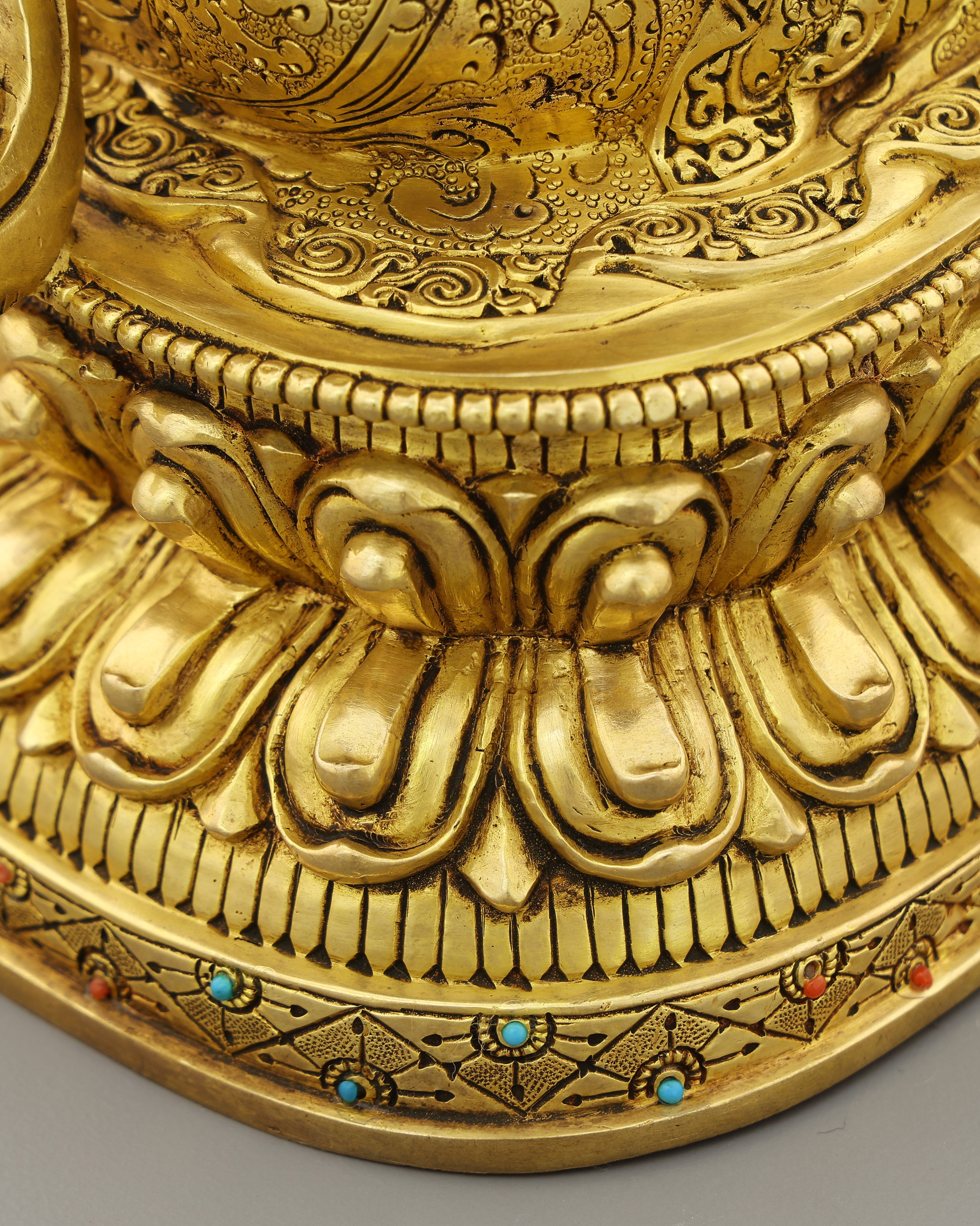 She Who Saves Swiftly | Handcrafted Green Tara Statue in Radiant 24K Gold