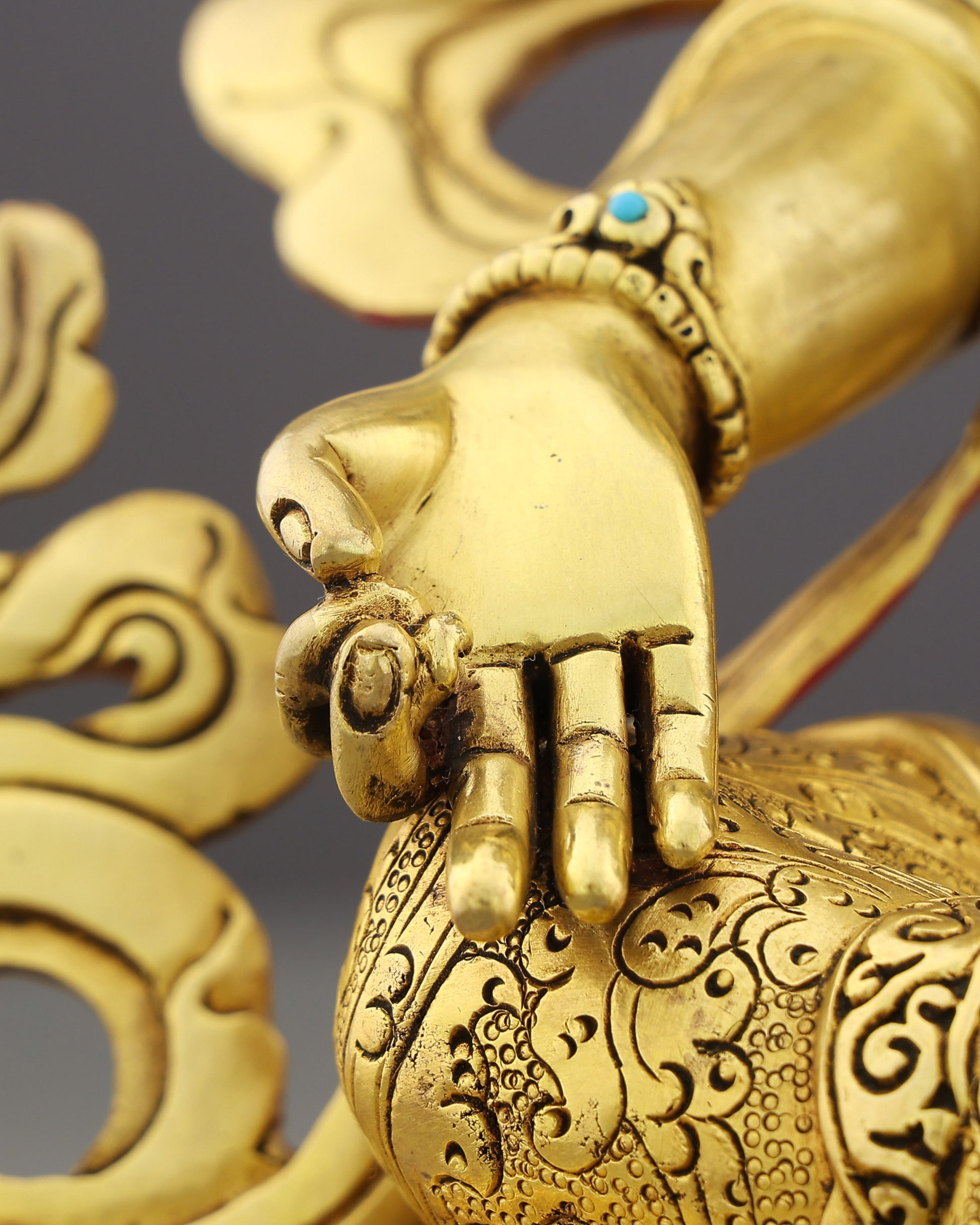 She Who Saves Swiftly | Handcrafted Green Tara Statue in Radiant 24K Gold - Authentic Handcrafted Statue