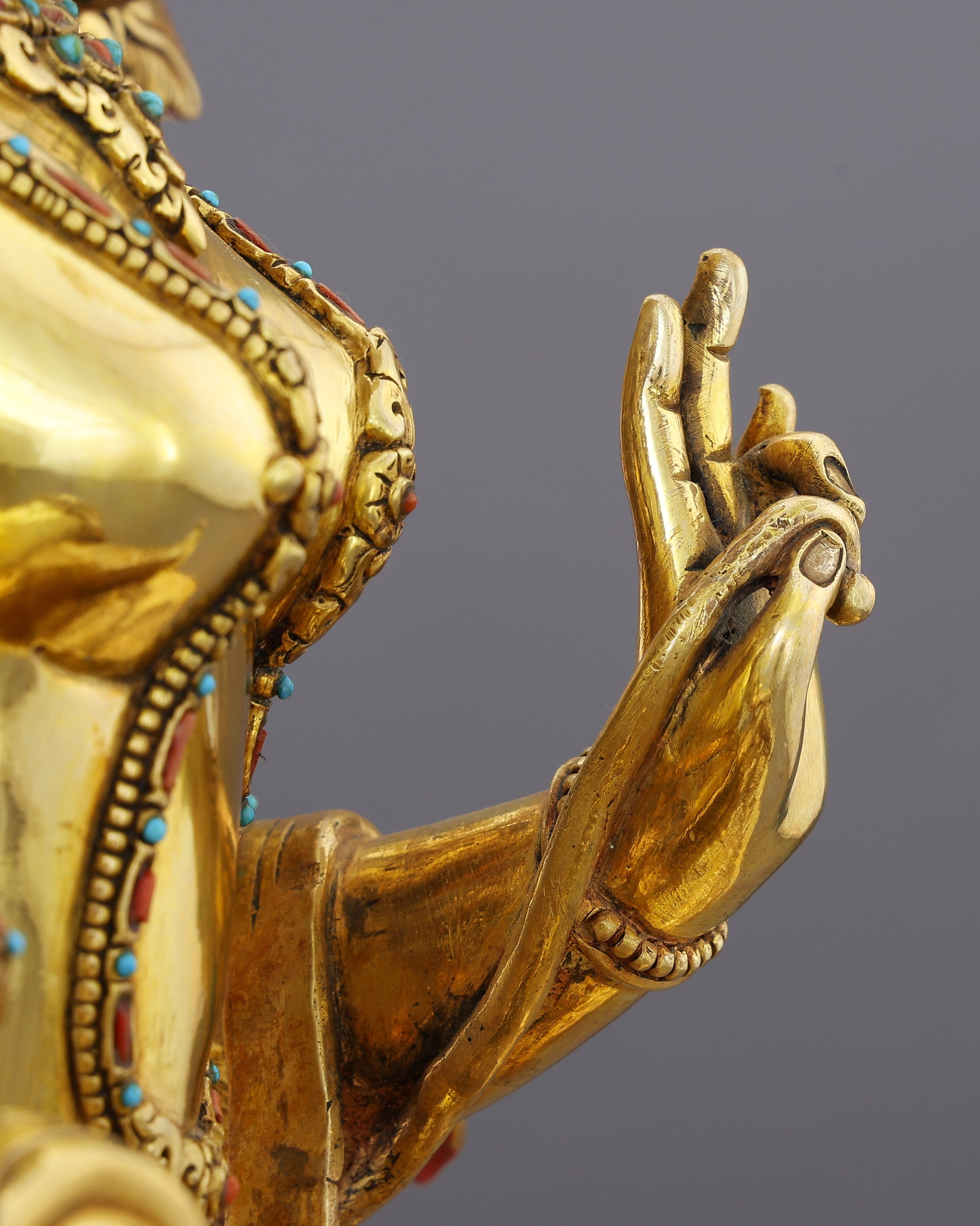 She Who Saves | Radiant Green Tara in 24K Gold - Authentic Handcrafted Statue