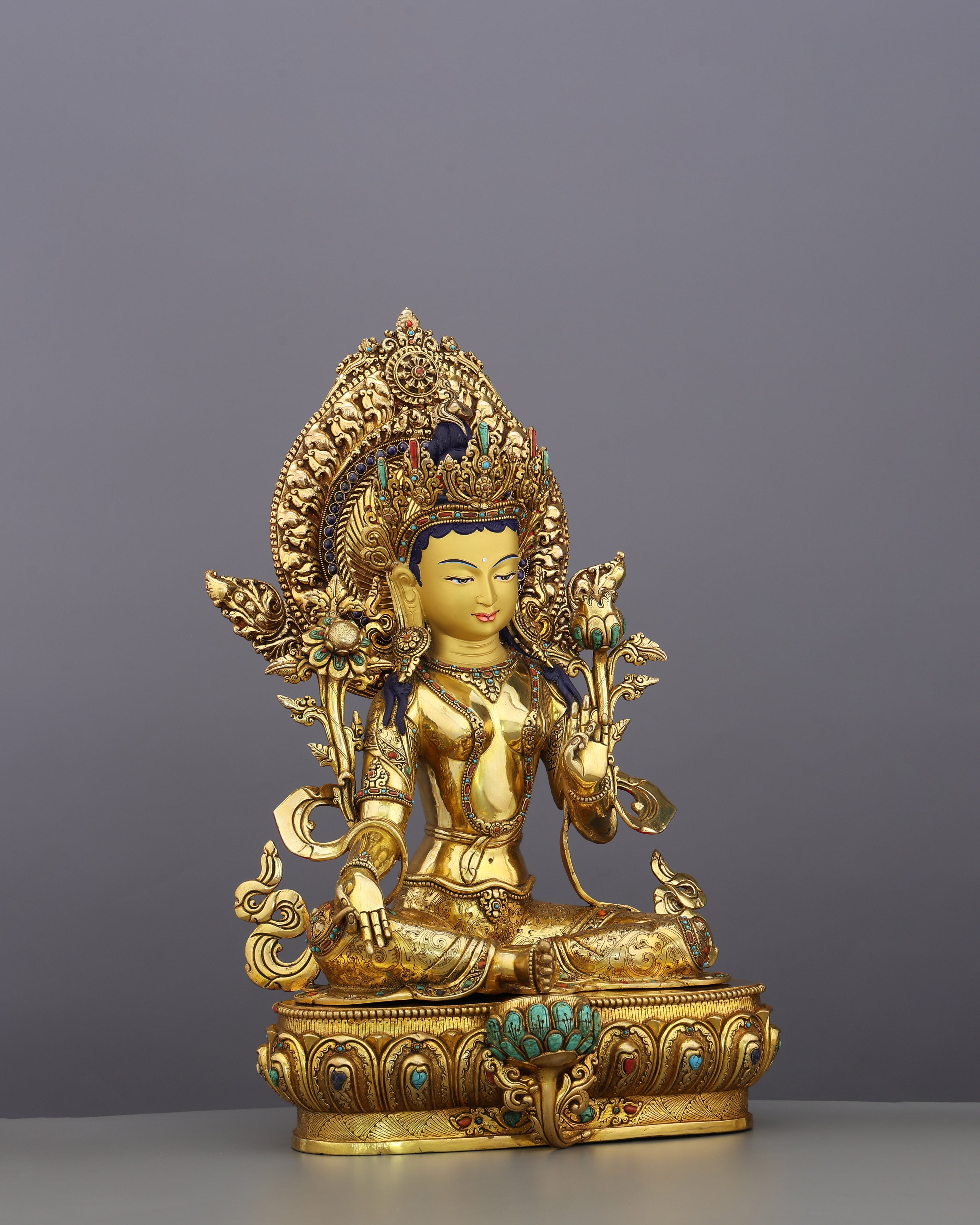 She Who Saves | Radiant Green Tara in 24K Gold
