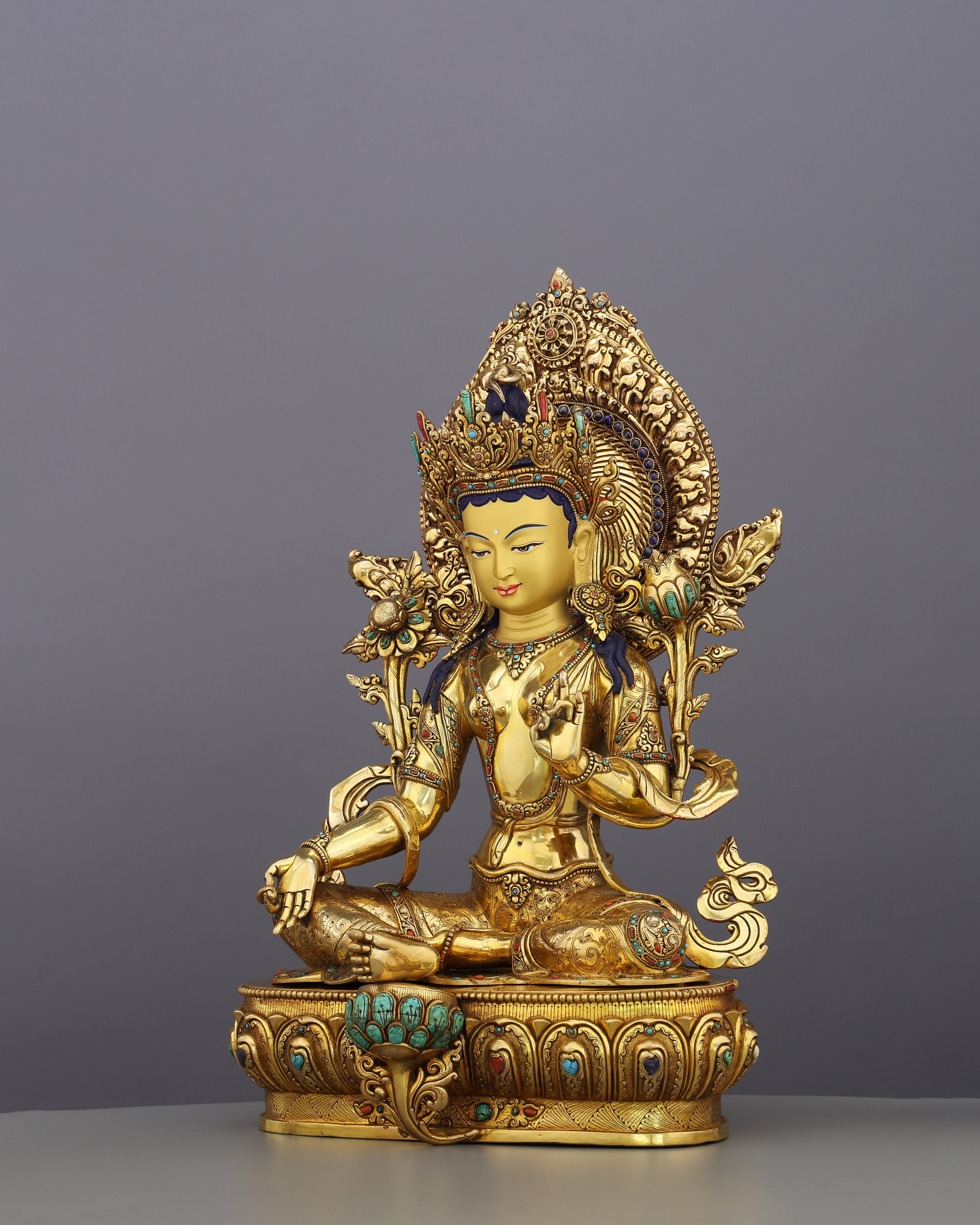 She Who Saves | Radiant Green Tara in 24K Gold