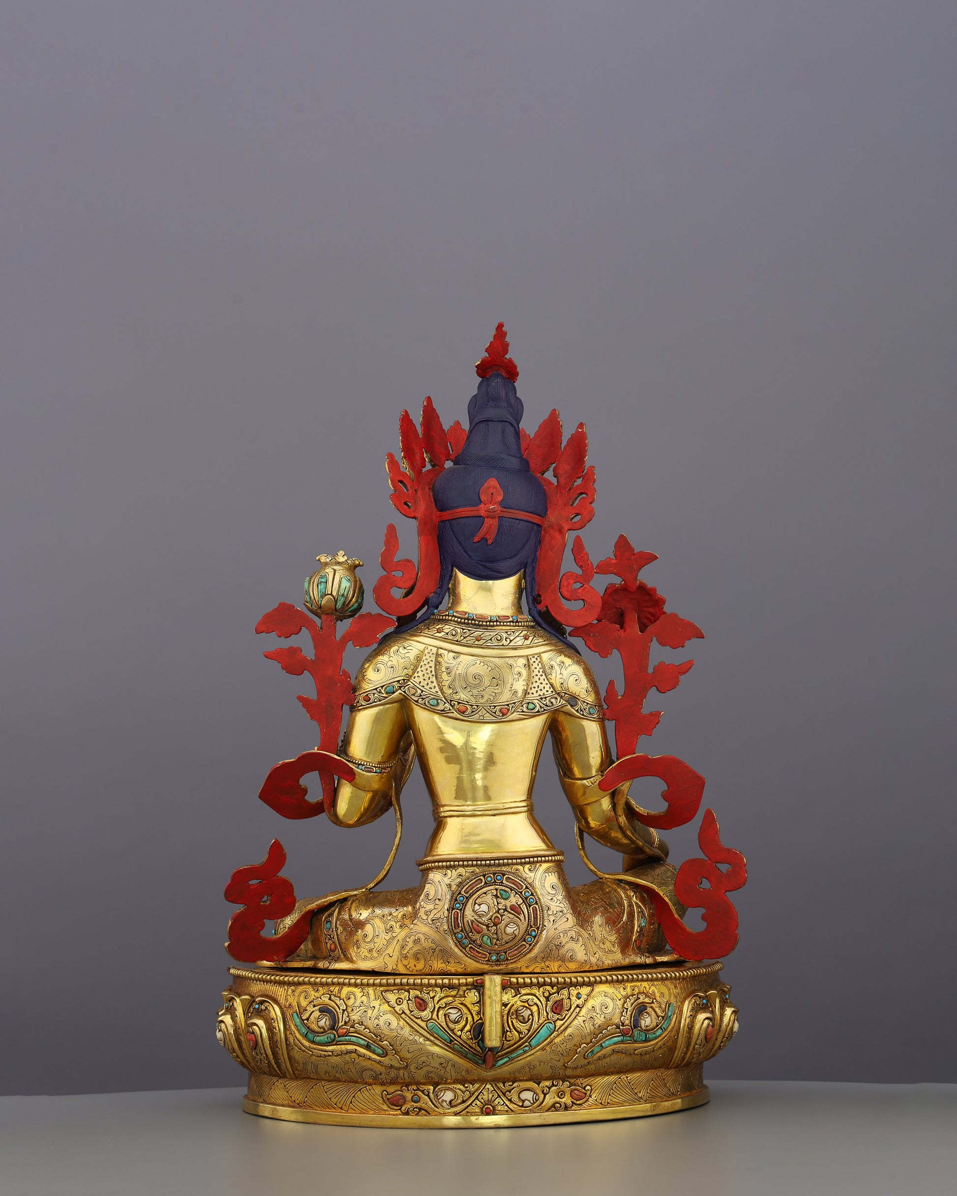 She Who Saves | Radiant Green Tara in 24K Gold - Authentic Handcrafted Statue