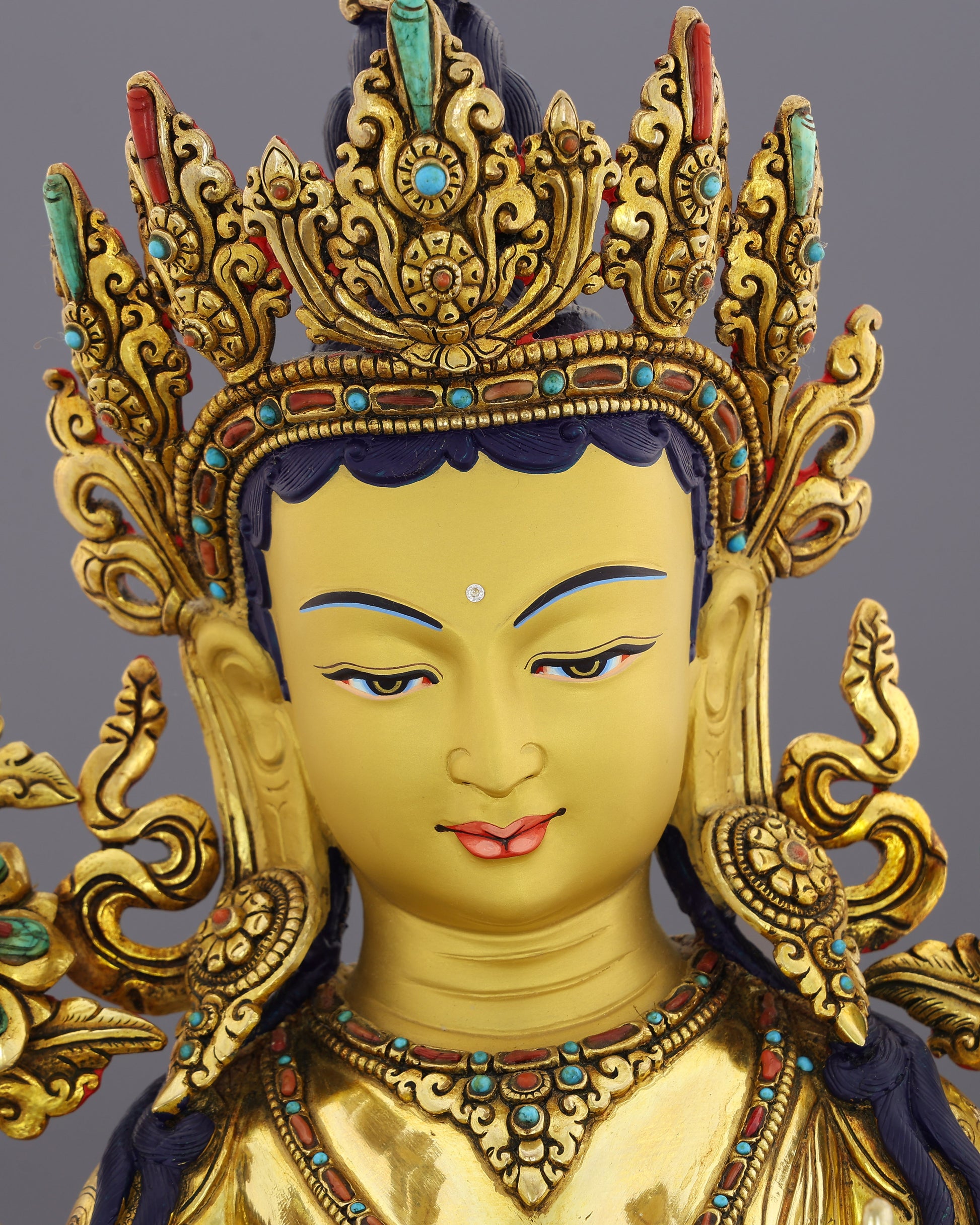 She Who Saves | Radiant Green Tara in 24K Gold - Authentic Handcrafted Statue