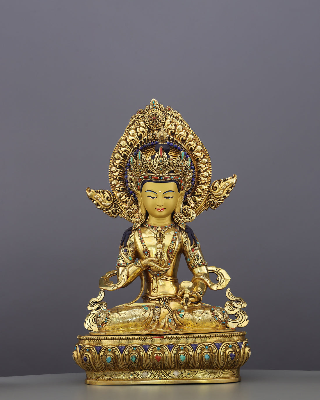 Pure Beyond Measure | Majestic Vajrasattva in 24K Gold - Handcrafted Buddhist Statue